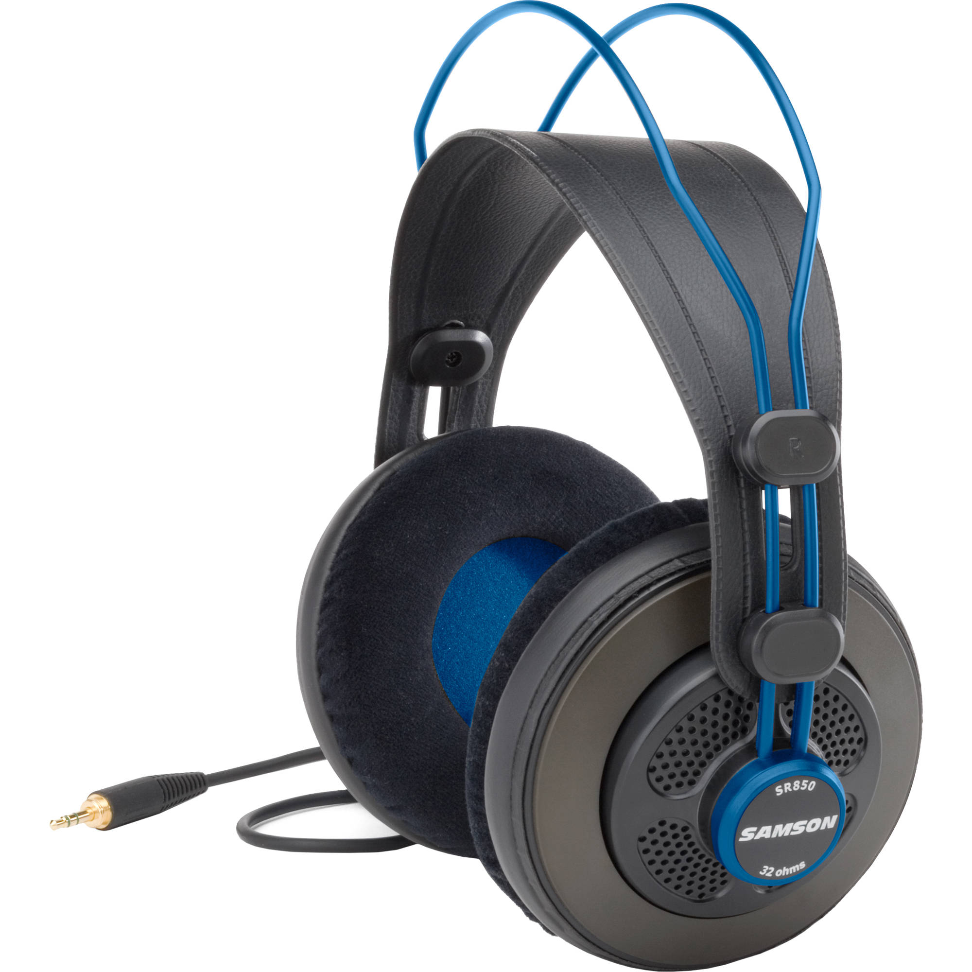 blue studio headphones