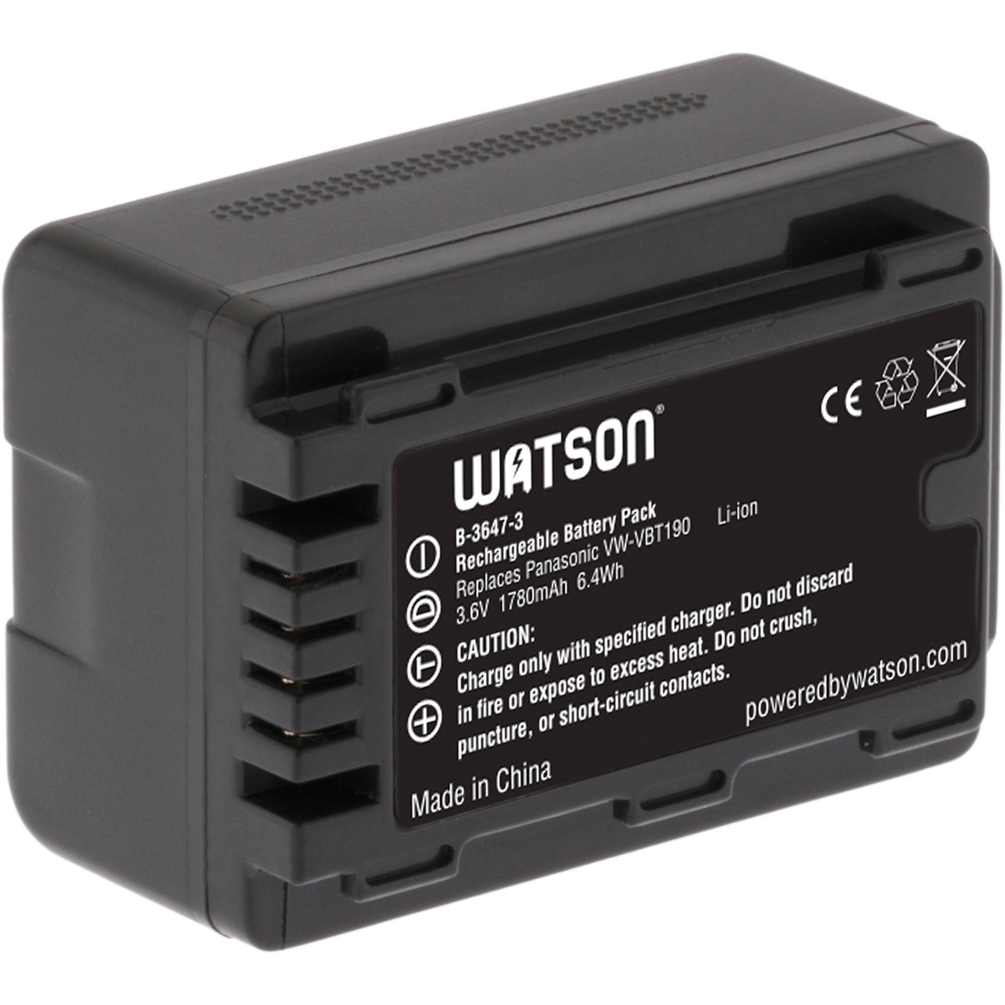 Watson Vw Vbt190 Lithium Ion Battery Pack 3 6v 1780mah