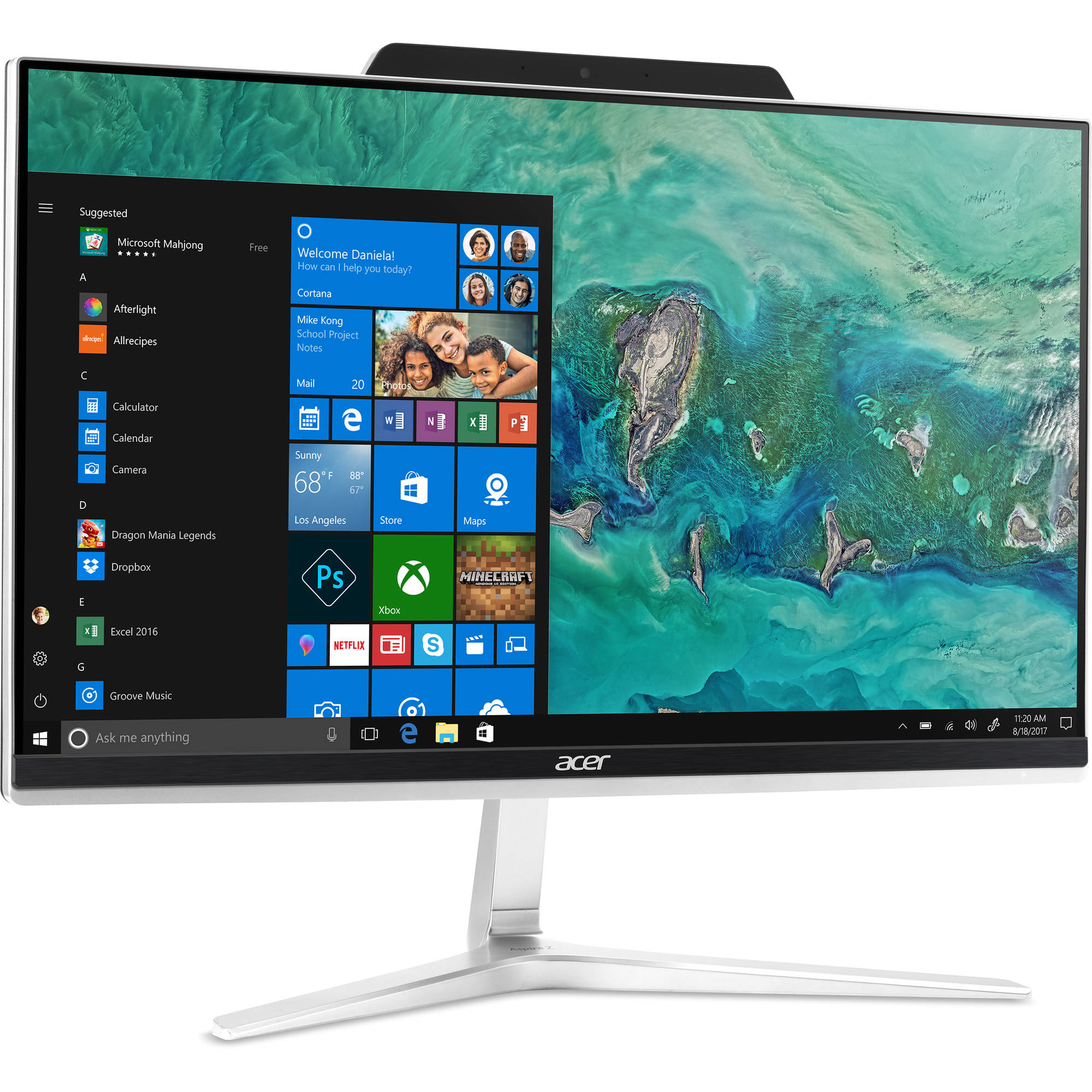 Acer 23 8 Aspire Z 24 All In One Desktop Computer Dq Bedaa 002