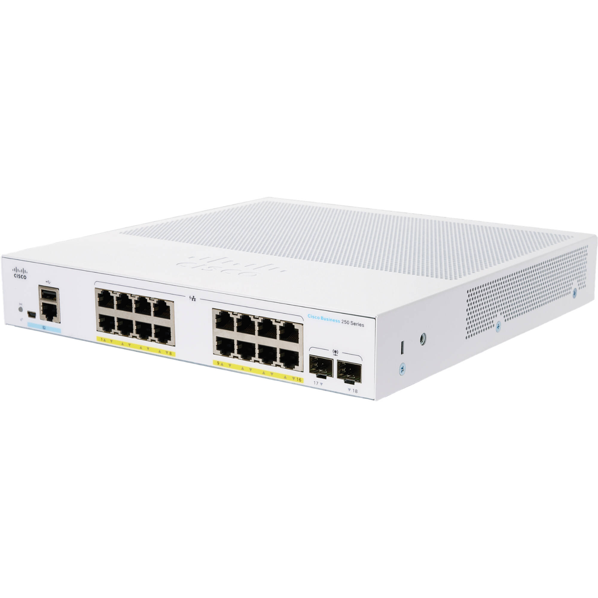 Photo 1 of Cisco CBS250-16P-2G 16-Port Gigabit Ethernet PoE+ Compliant Smart Switch with SFP