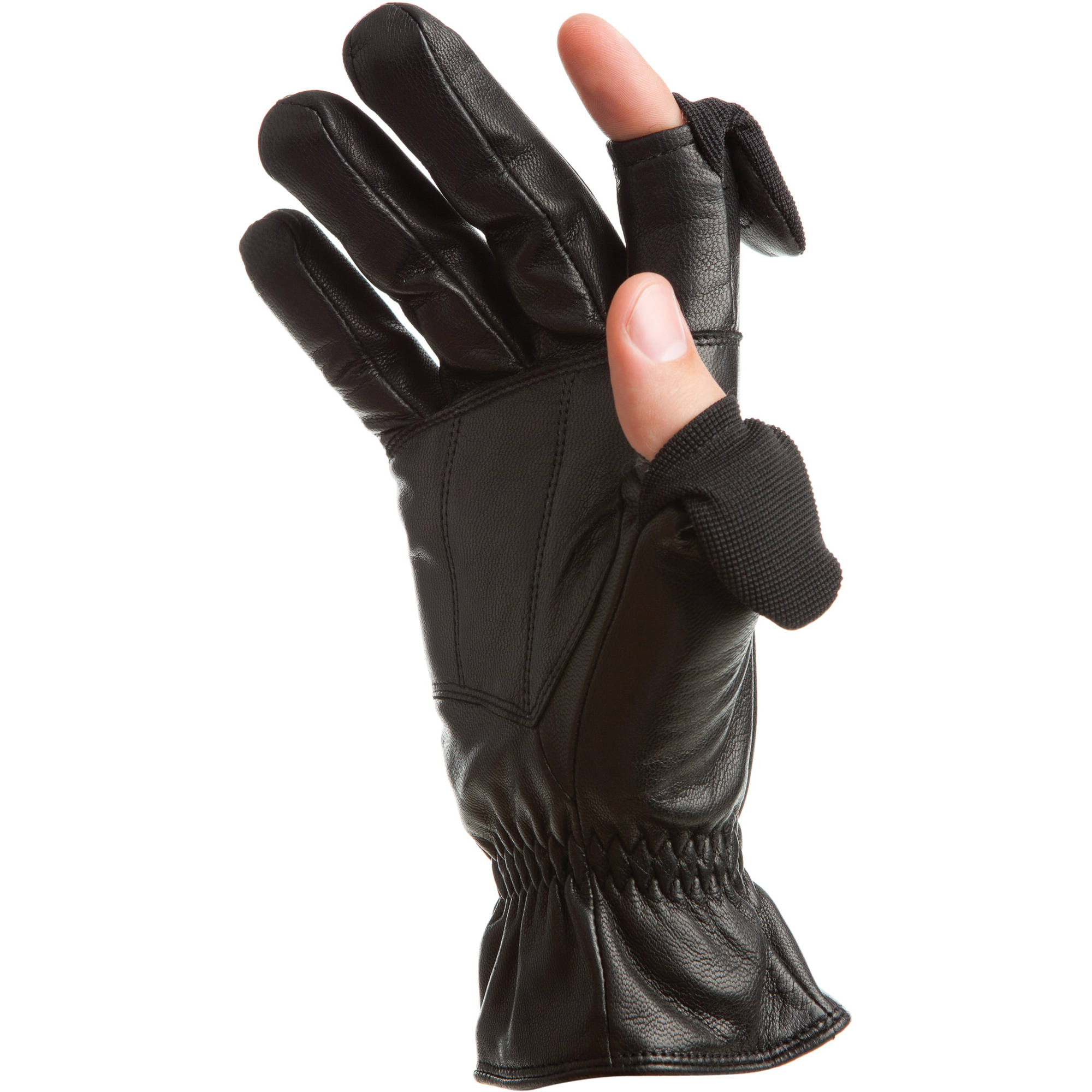 mens black leather gloves