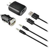 4-Piece iEssentials Micro-USB Home and Car Charging Kit