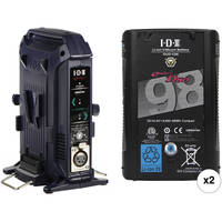 IDX System Technology 96Wh High-Load Battery Kit + IDX System Technology VL-2X 2-Channel V-Mount Charger & Power Supply