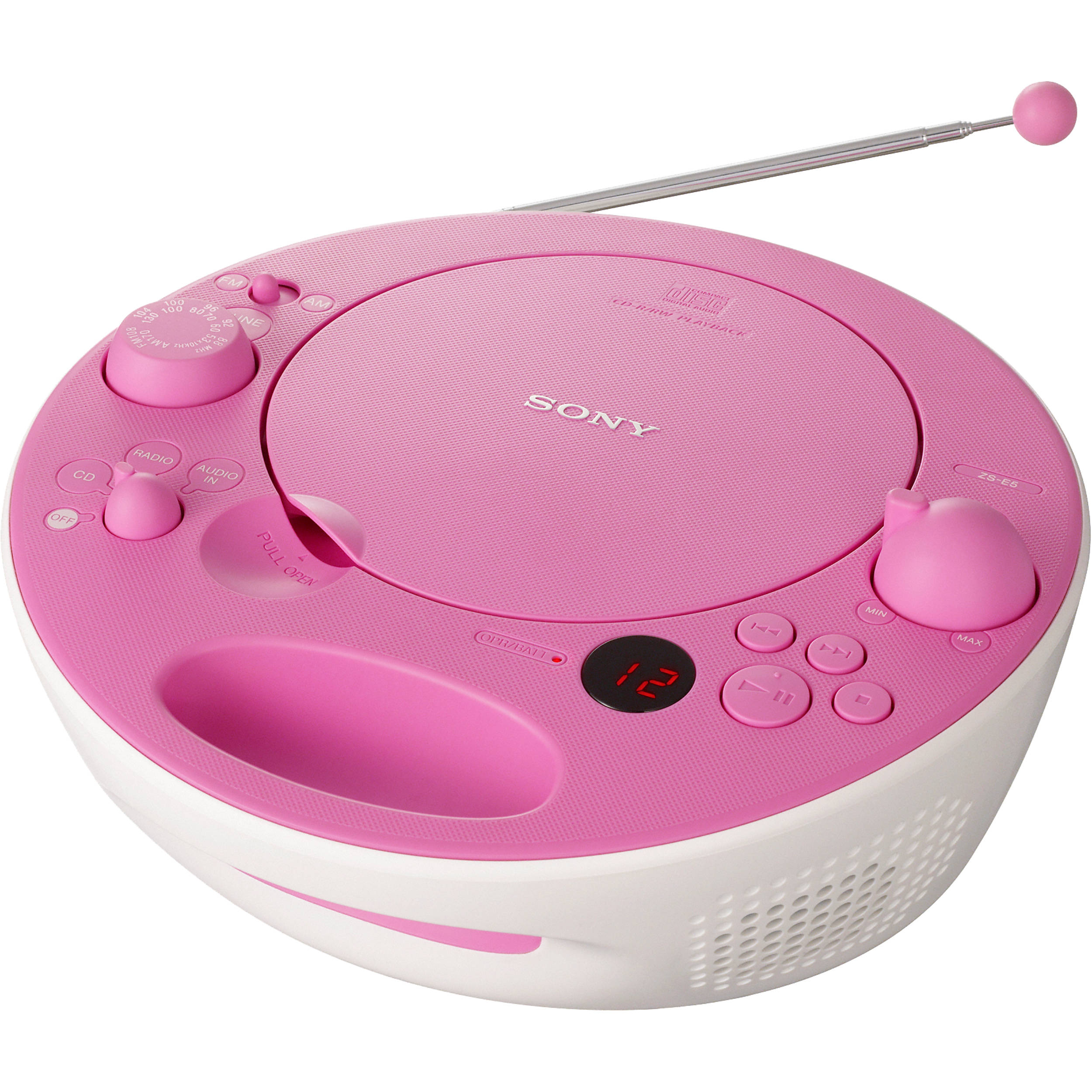 Sony Zs E5 Colorful Cd Boombox With Am Fm Tuner Pink Zs E5pink