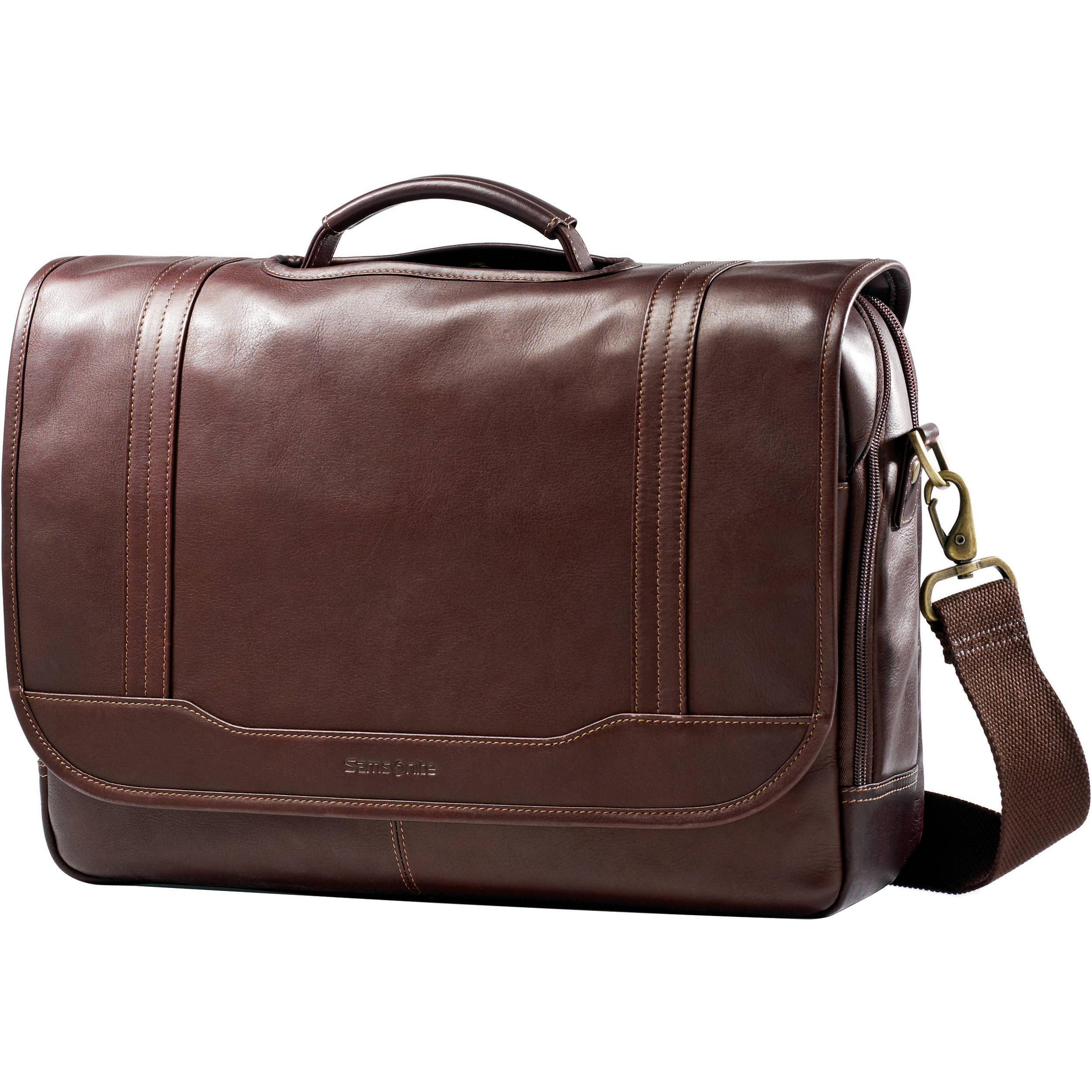 samsonite colombian leather flapover briefcase