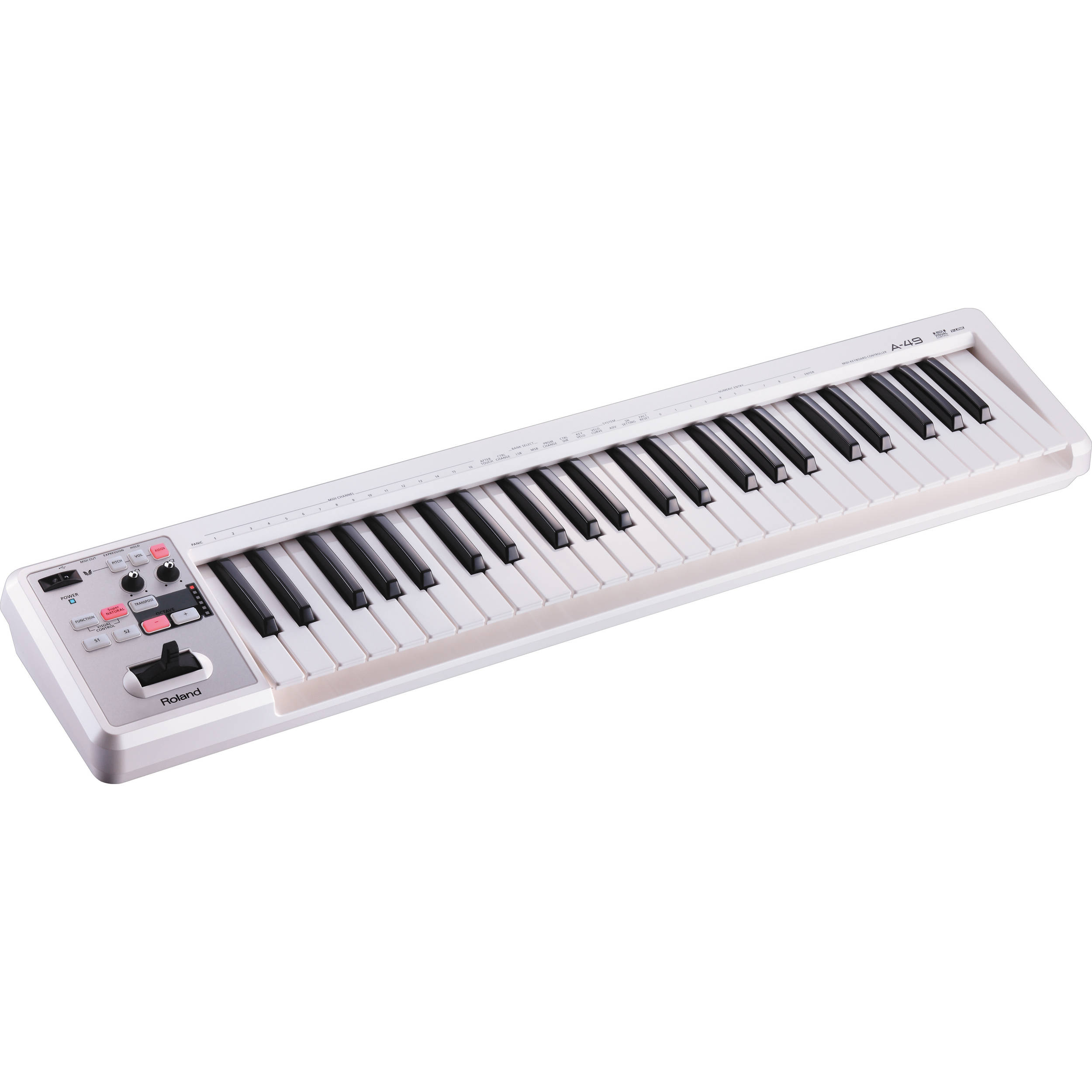 Roland A 49 Midi Keyboard Controller White A 49 Wh B H Photo