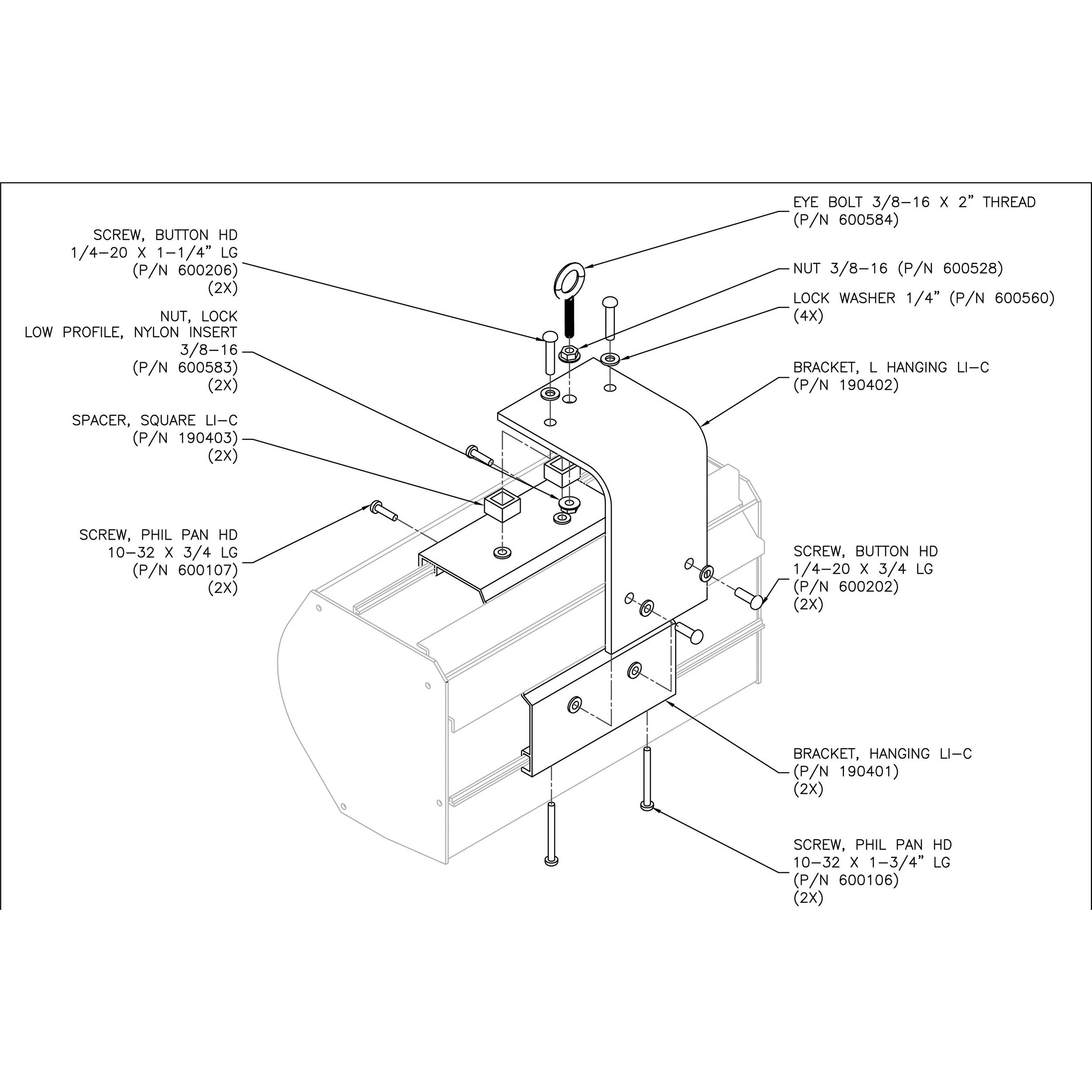 Vutec Suspended Ceiling Mounting Bracket Kit Lichbracket B H