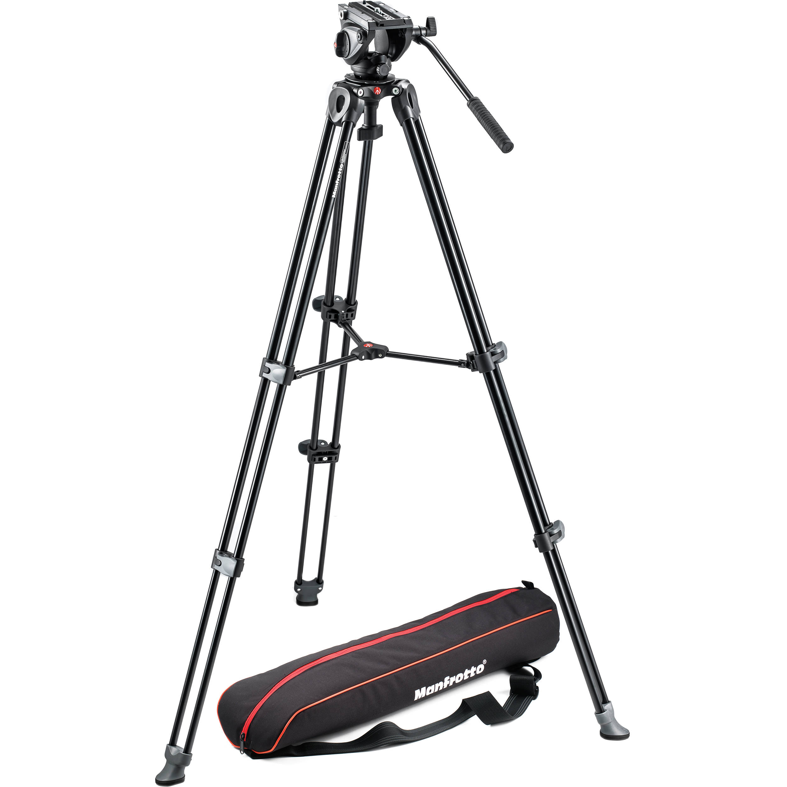 Photo 1 of Manfrotto MVH500A Fluid Drag Video Head with MVT502AM Tripod and Carry Bag