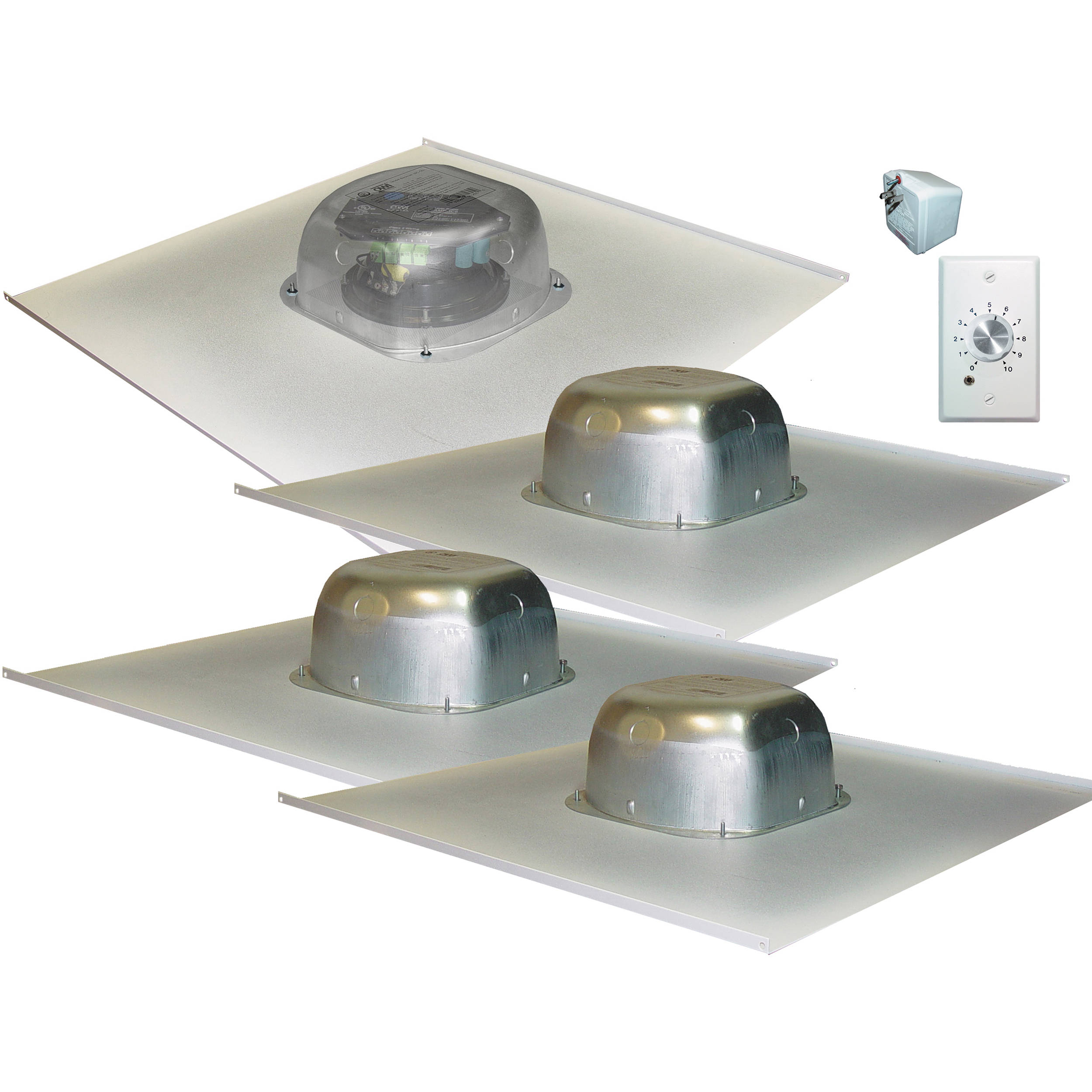 Owi Inc Amplified Drop Ceiling Speaker On A 2x2 Metal Tile With Volume Control