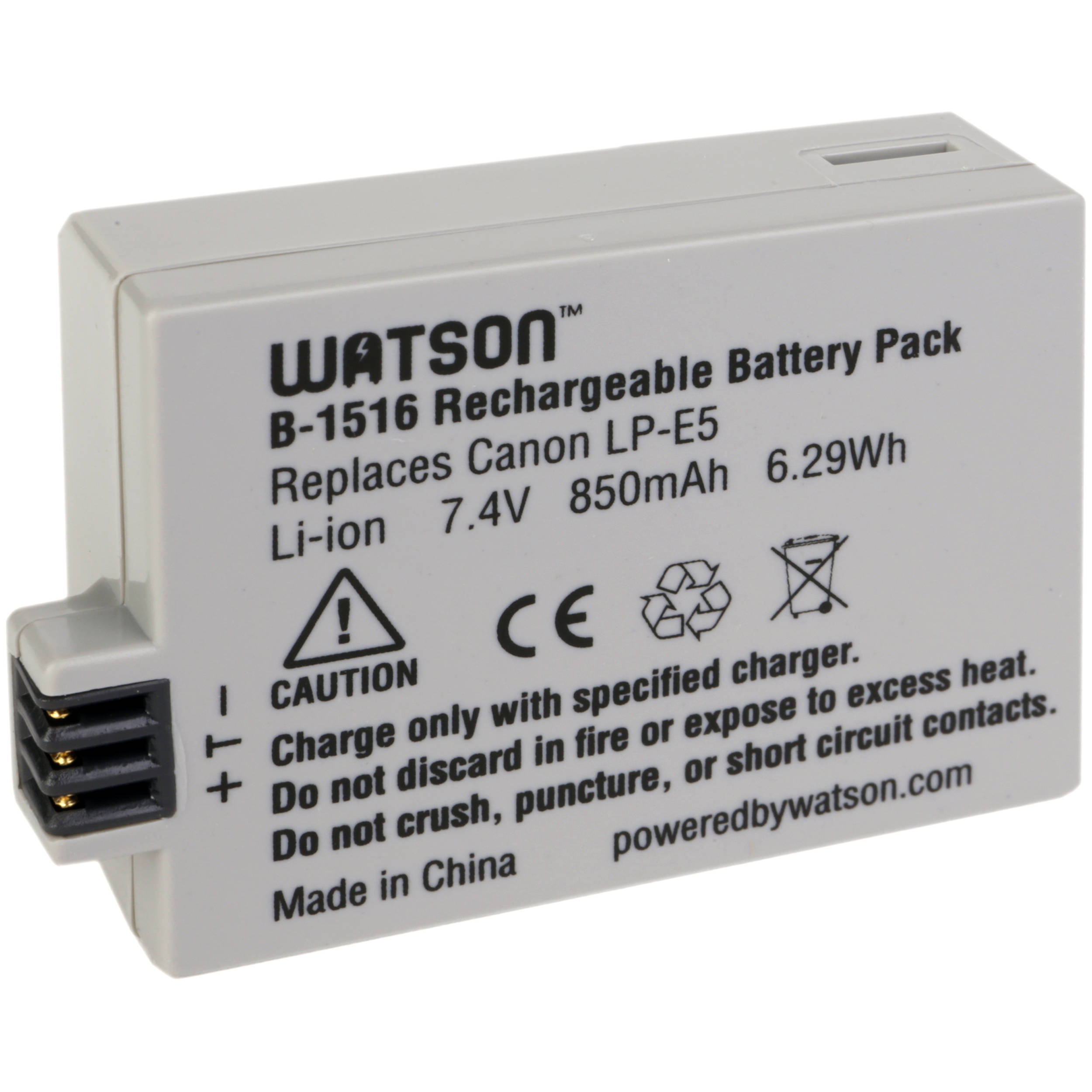 Watson Lp E5 Lithium Ion Battery Pack 7 4v 850mah B 1516 B H