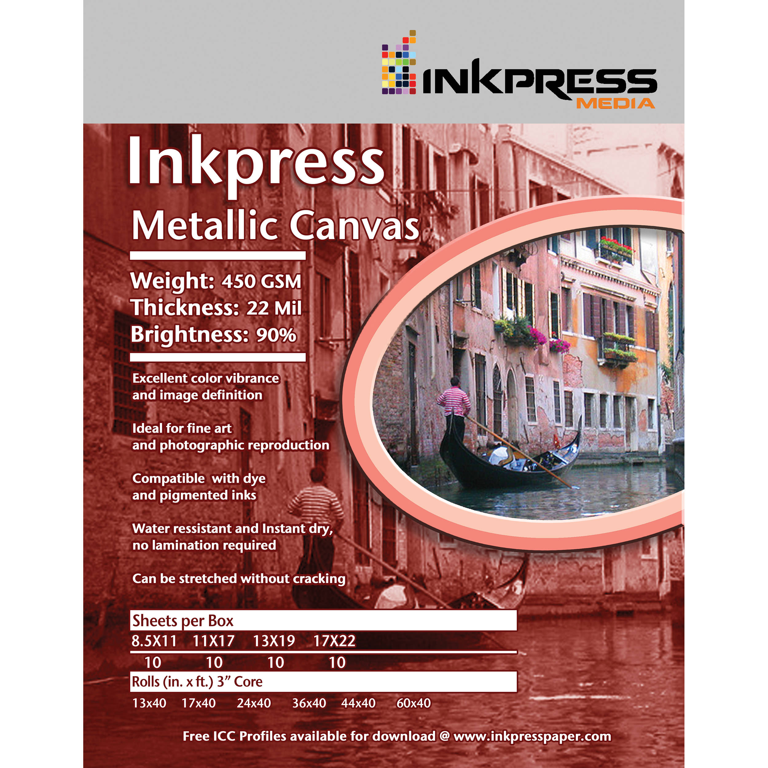 Inkjet Photo Paper Inkpress Media Glossy Canvas 13/" x 35/' Roll