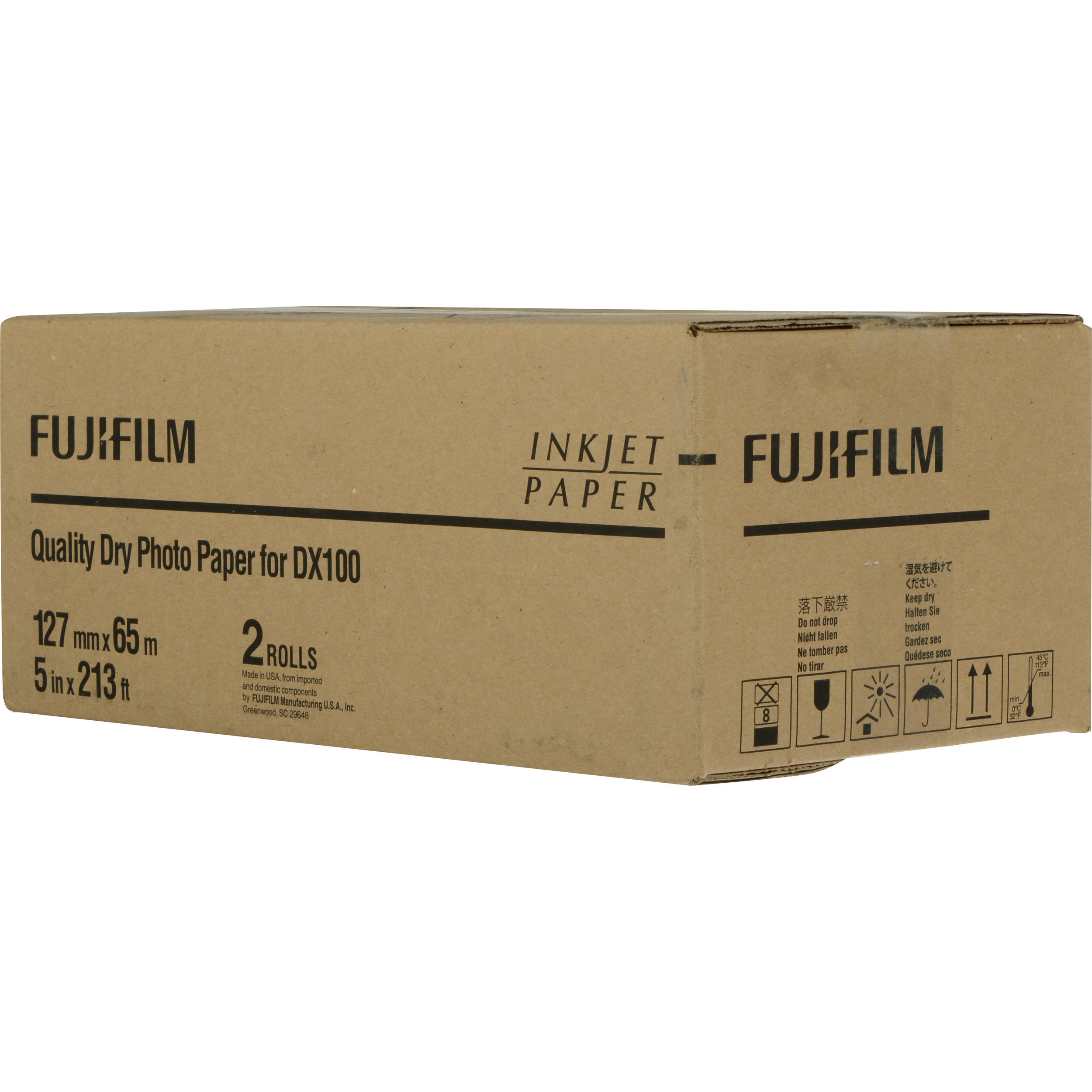 Lustre,2-Pac Fujifilm 8/"x213 Dry Photo Paper for Frontier-S DX100 Printer