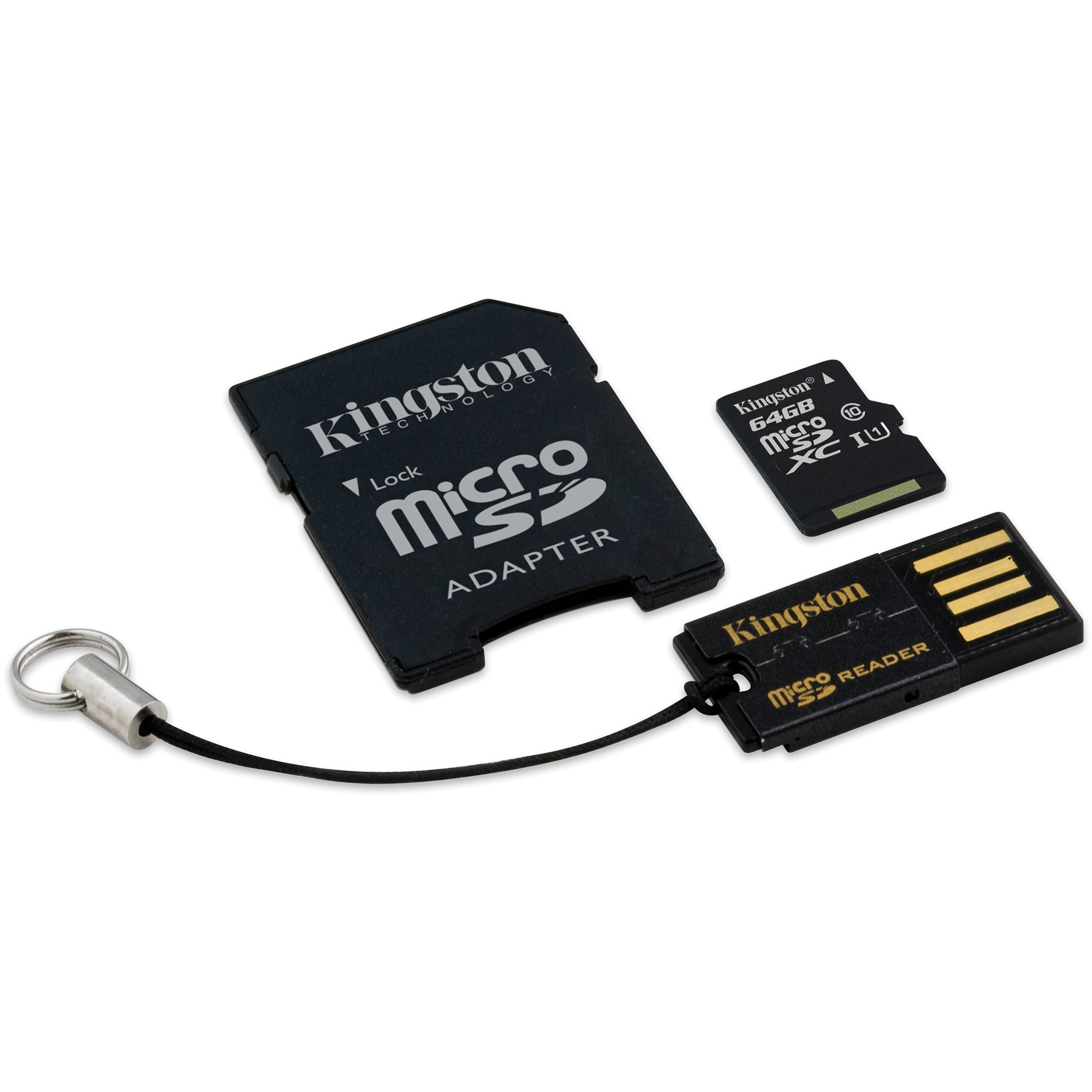 Kingston 64gb Microsdxc Memory Card Kit With Usb Mbly10g2 64gb