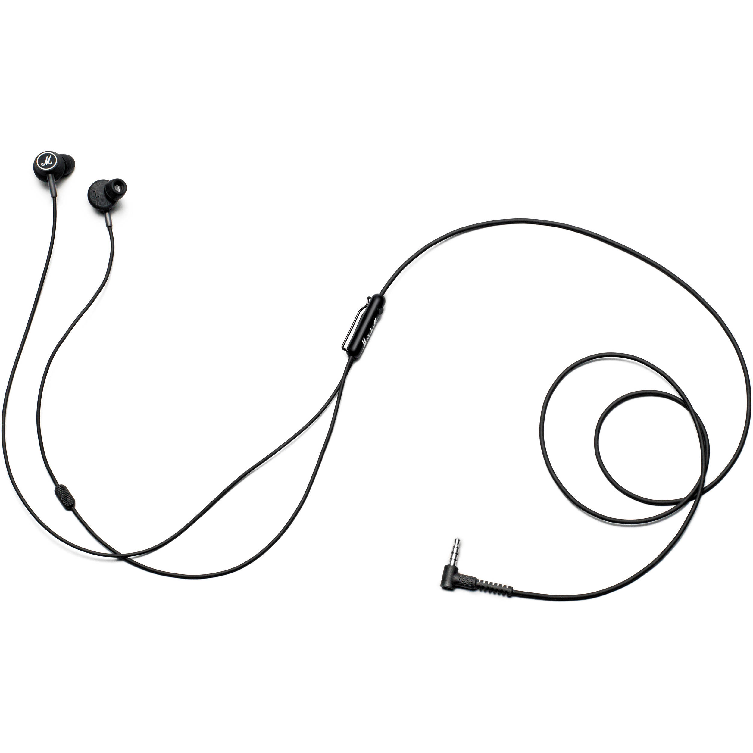 black and white earphones