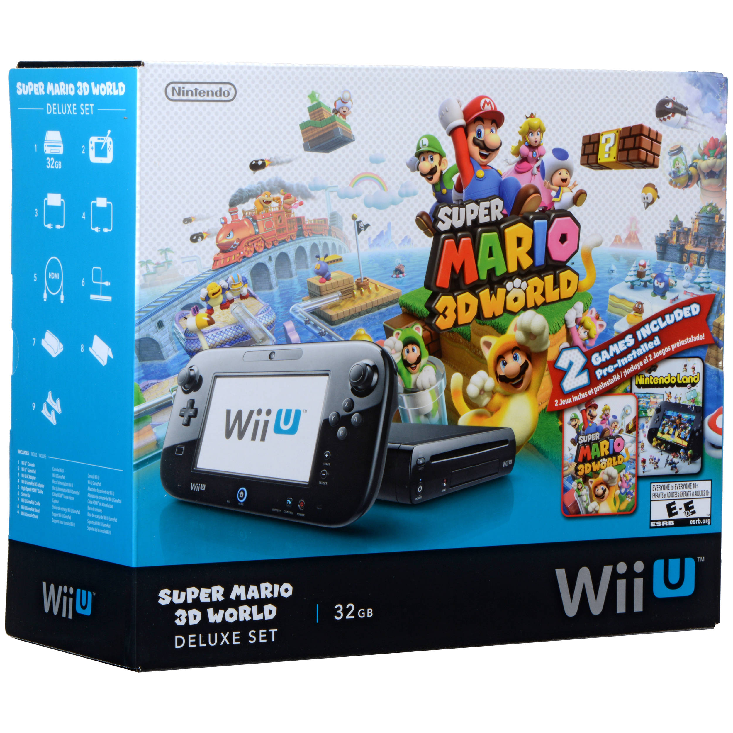 Nintendo Wii U Super Mario 3d World Deluxe Bundle Black