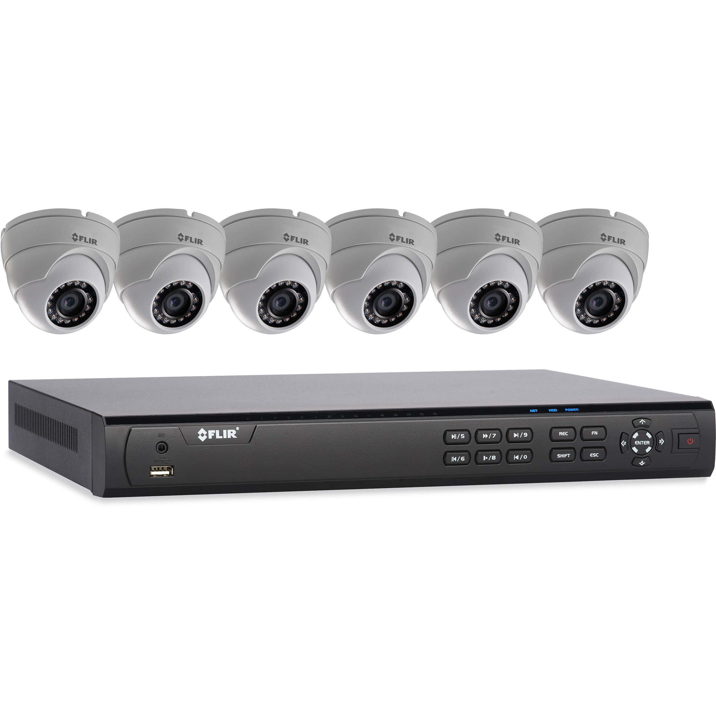FLIR 8-Channel NVR with 2TB HDD and 6 