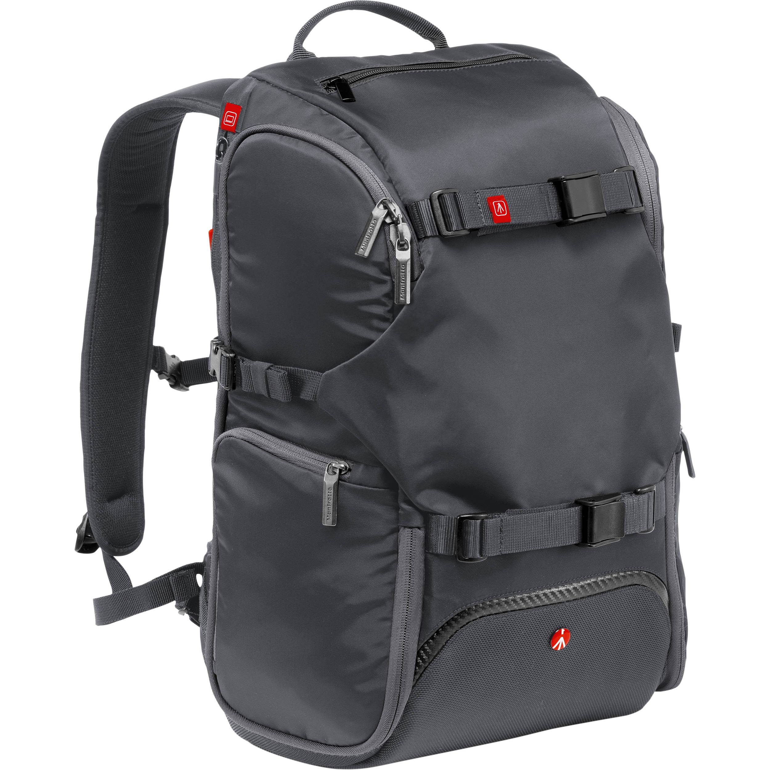 grey travel backpack