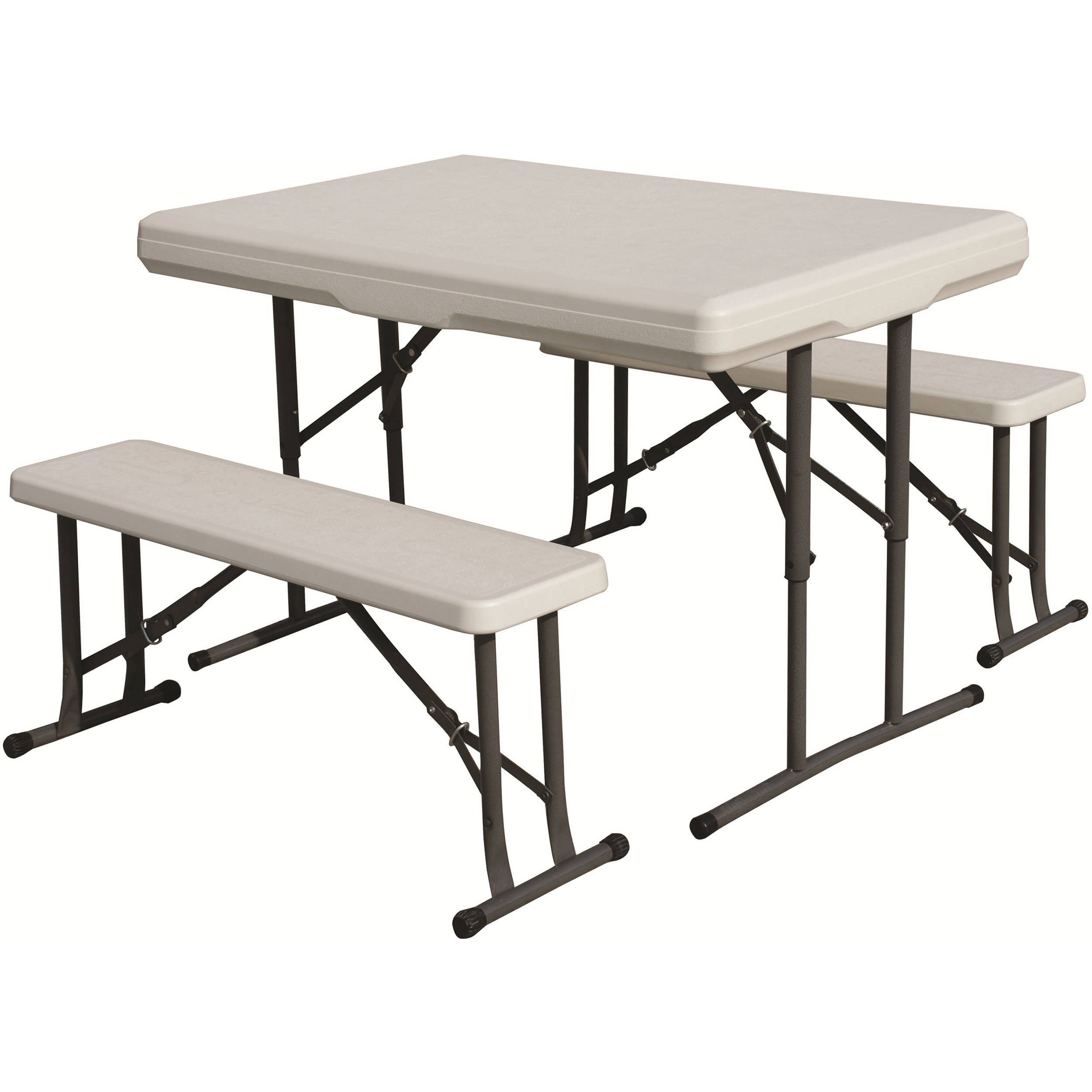 Stansport Folding Table With Bench Seats White 616 B H Photo