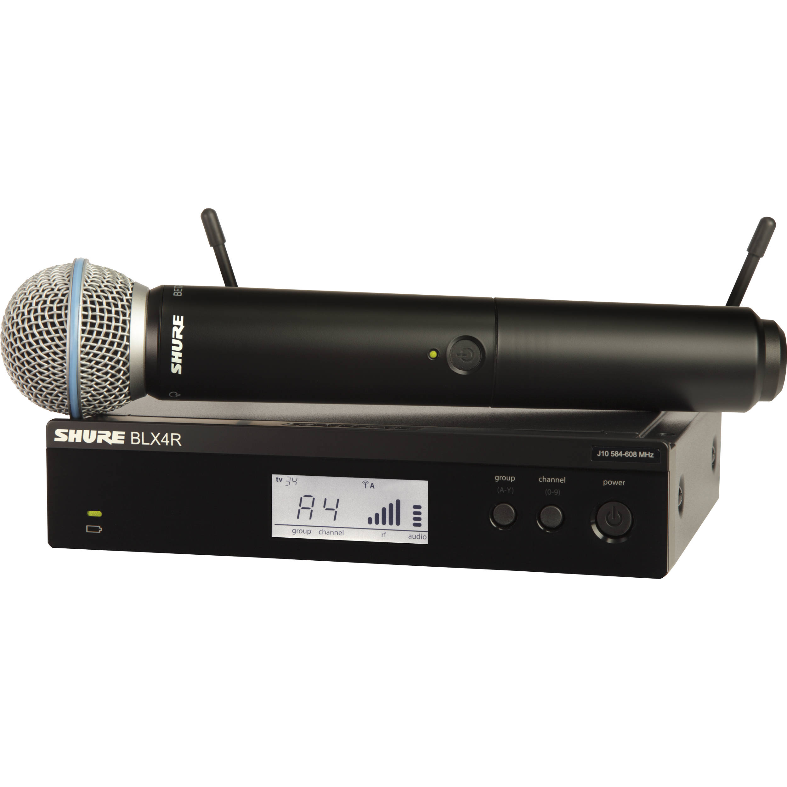 Photo 1 of Shure BLX24R/B58 Rackmount Wireless Handheld Microphone System with Beta 58A Capsule (H9: 512 to 542 MHz)