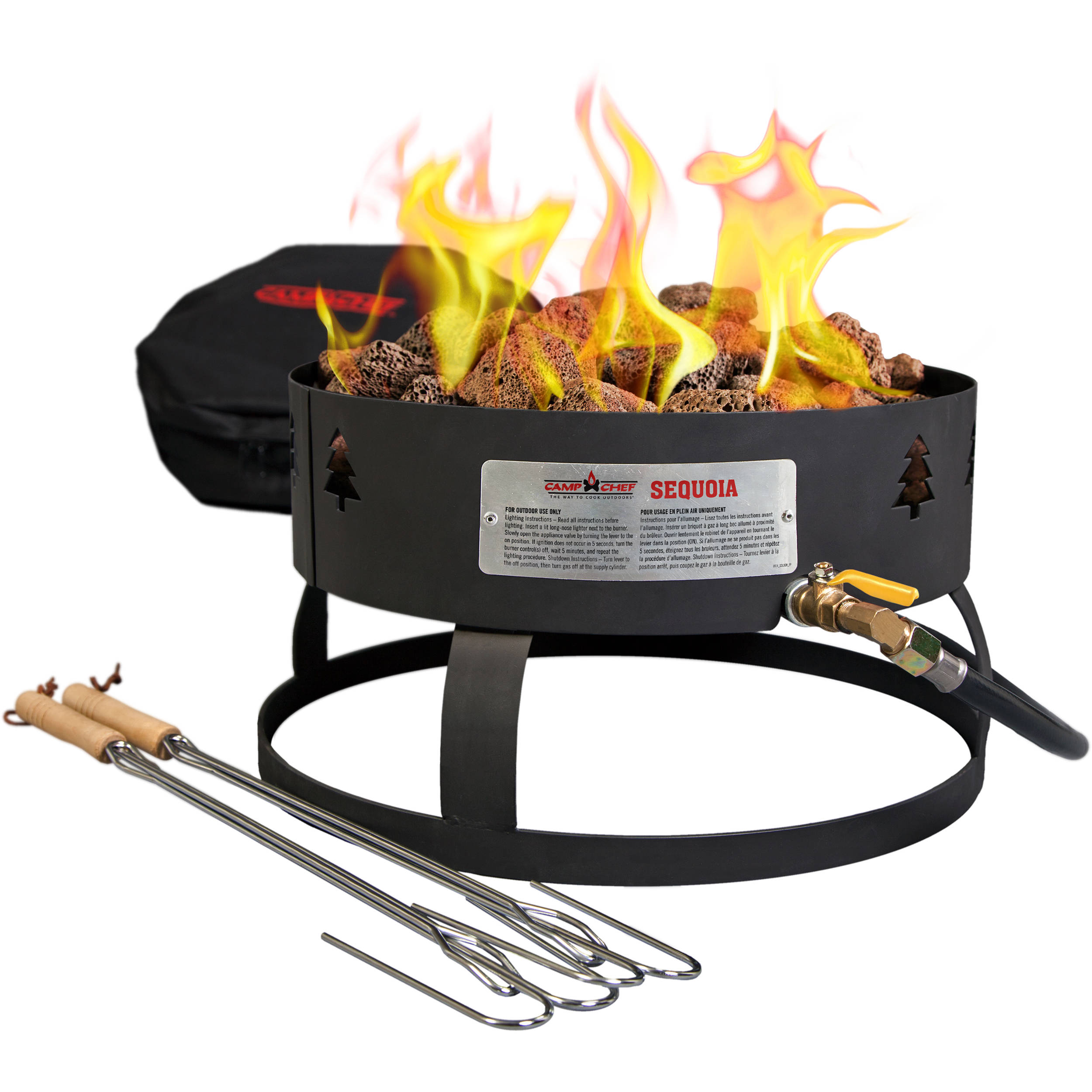 Camp Chef Sequoia Propane Fire Pit With Lava Rocks Gclogm