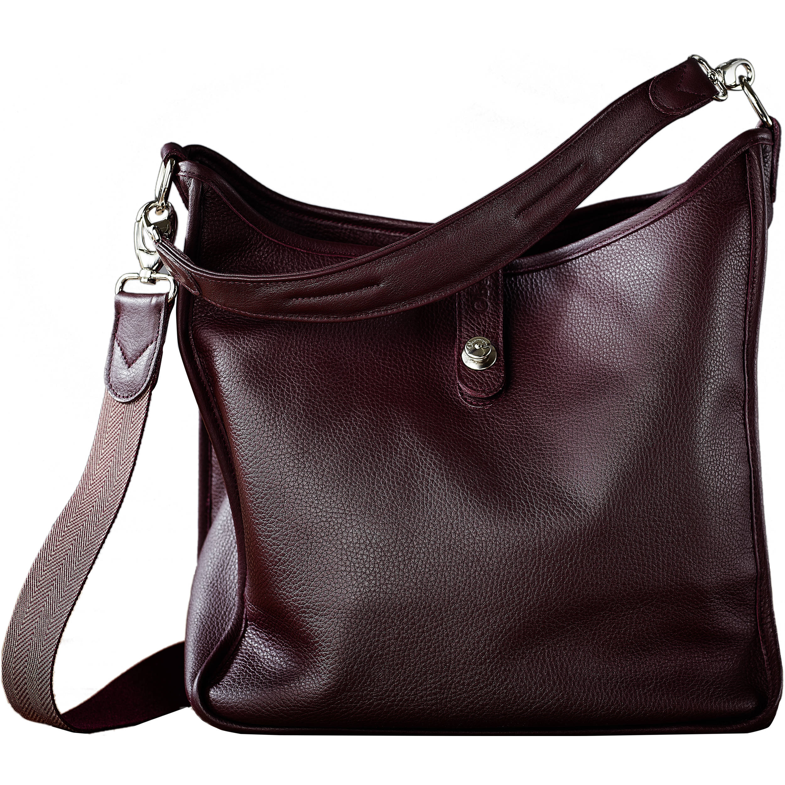 plum leather bag