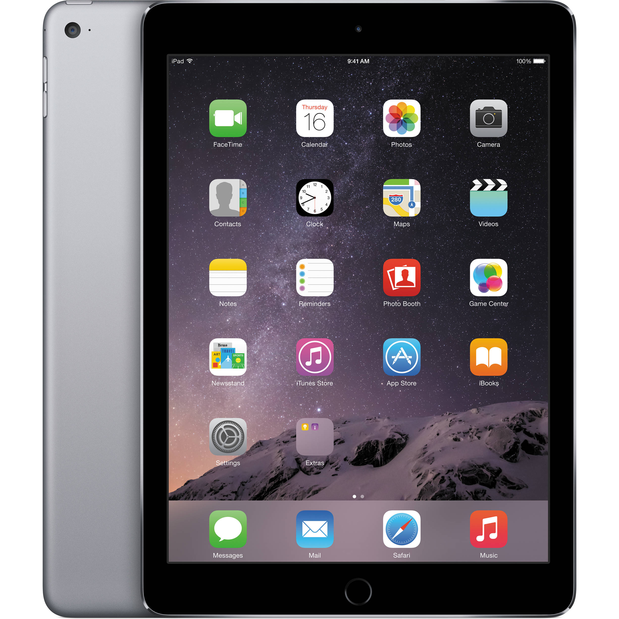 Apple 32gb Ipad Air 2 Wi Fi Only Space Gray Mnv22ll A B H