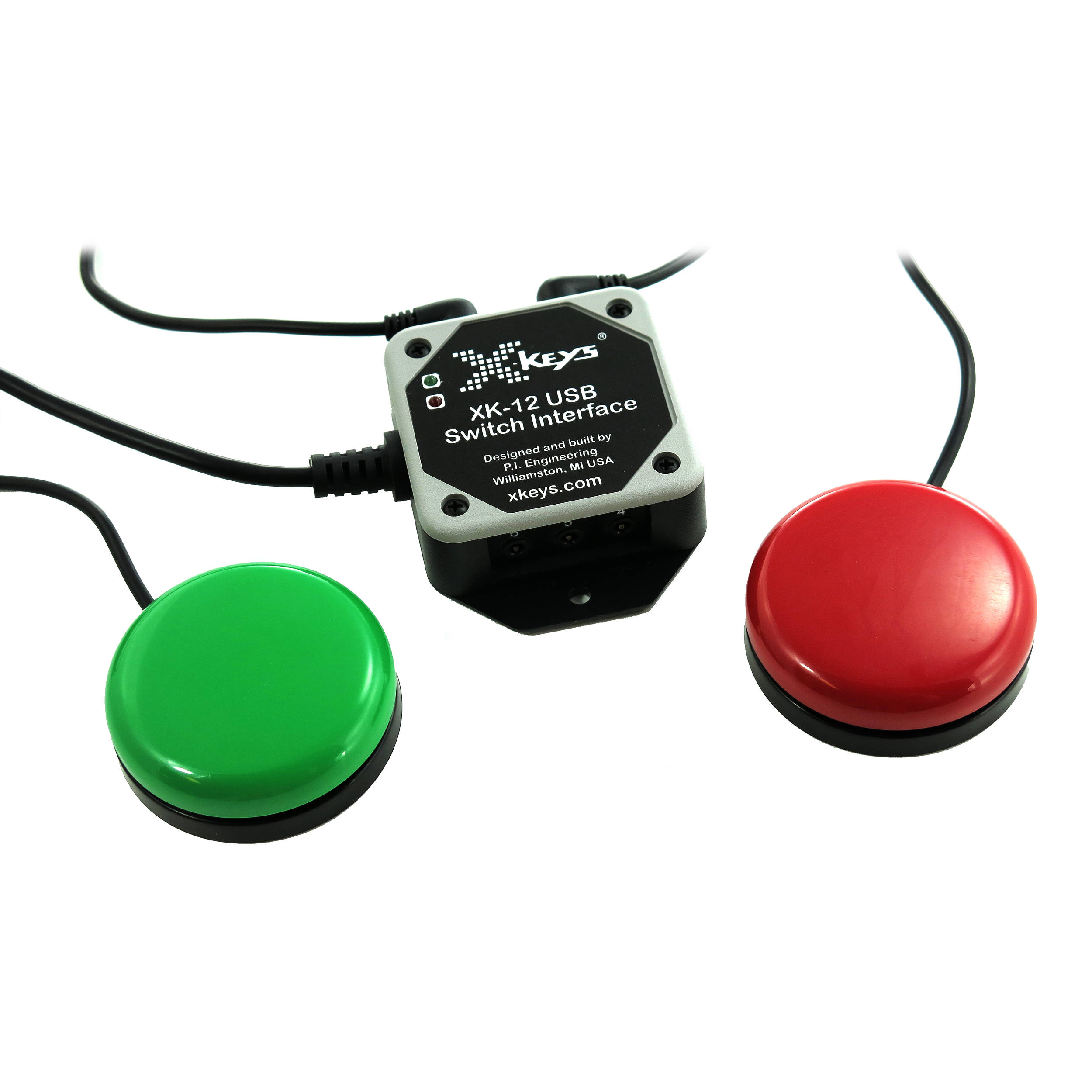X Keys Usb 12 Switch Interface With Red And Green Xk 12swiorb Bu