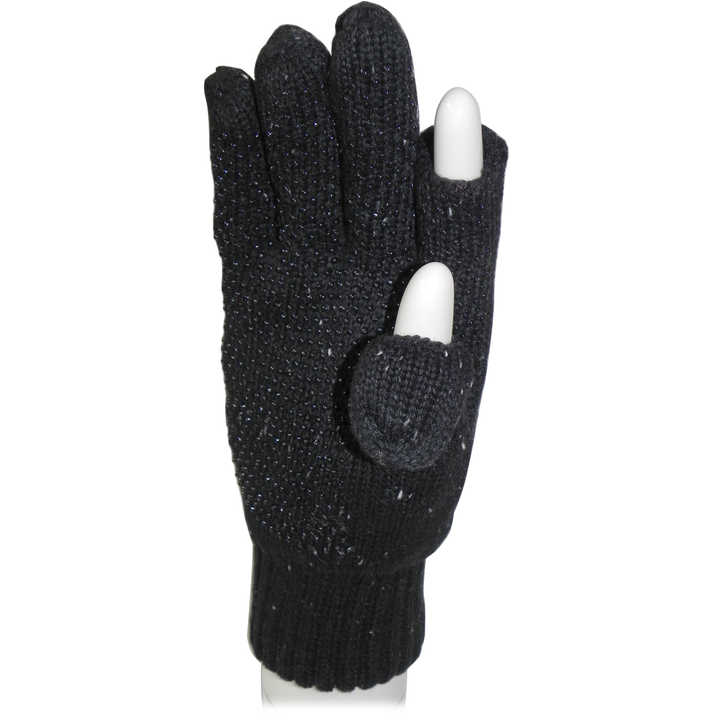 mens black knit gloves