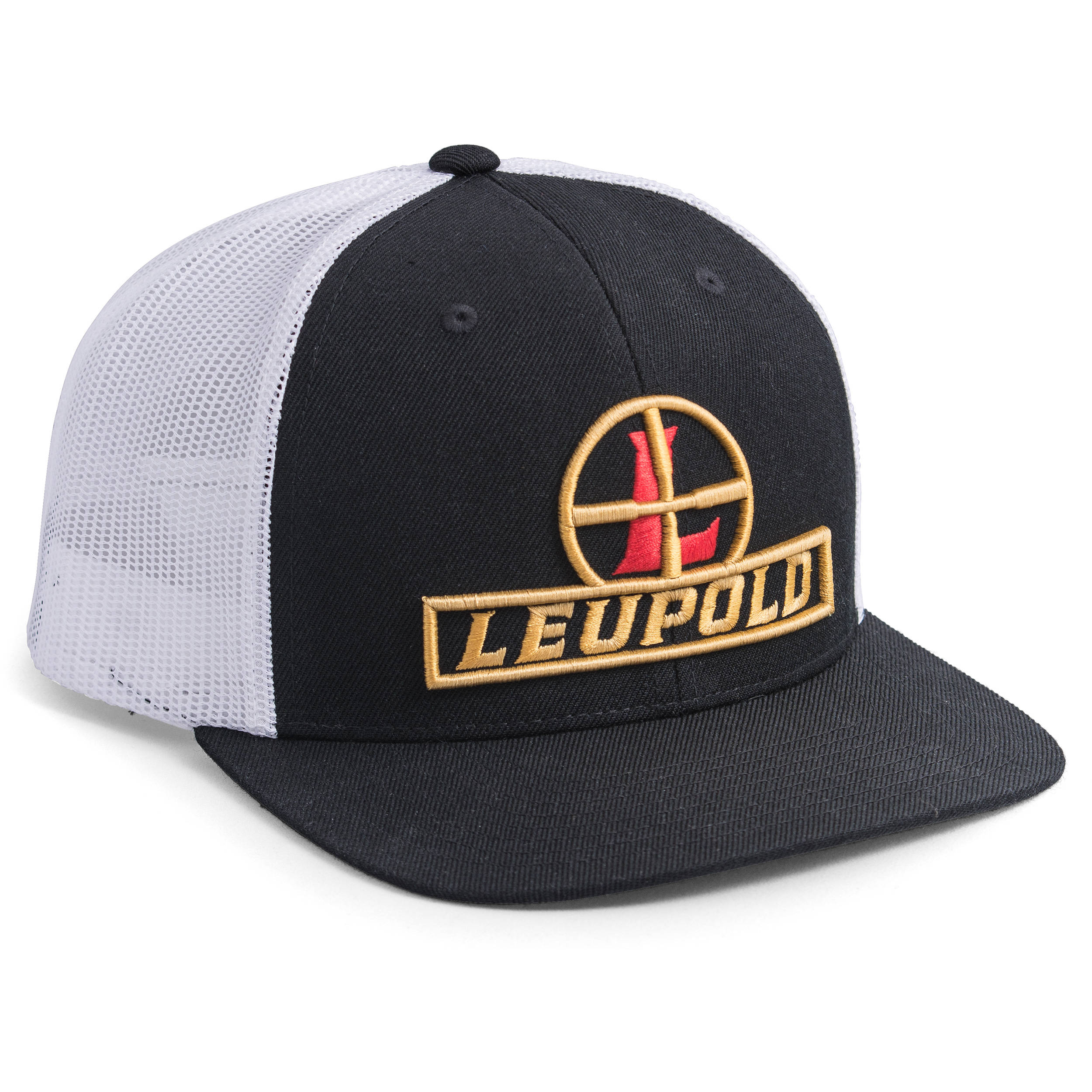 flat brim trucker hat