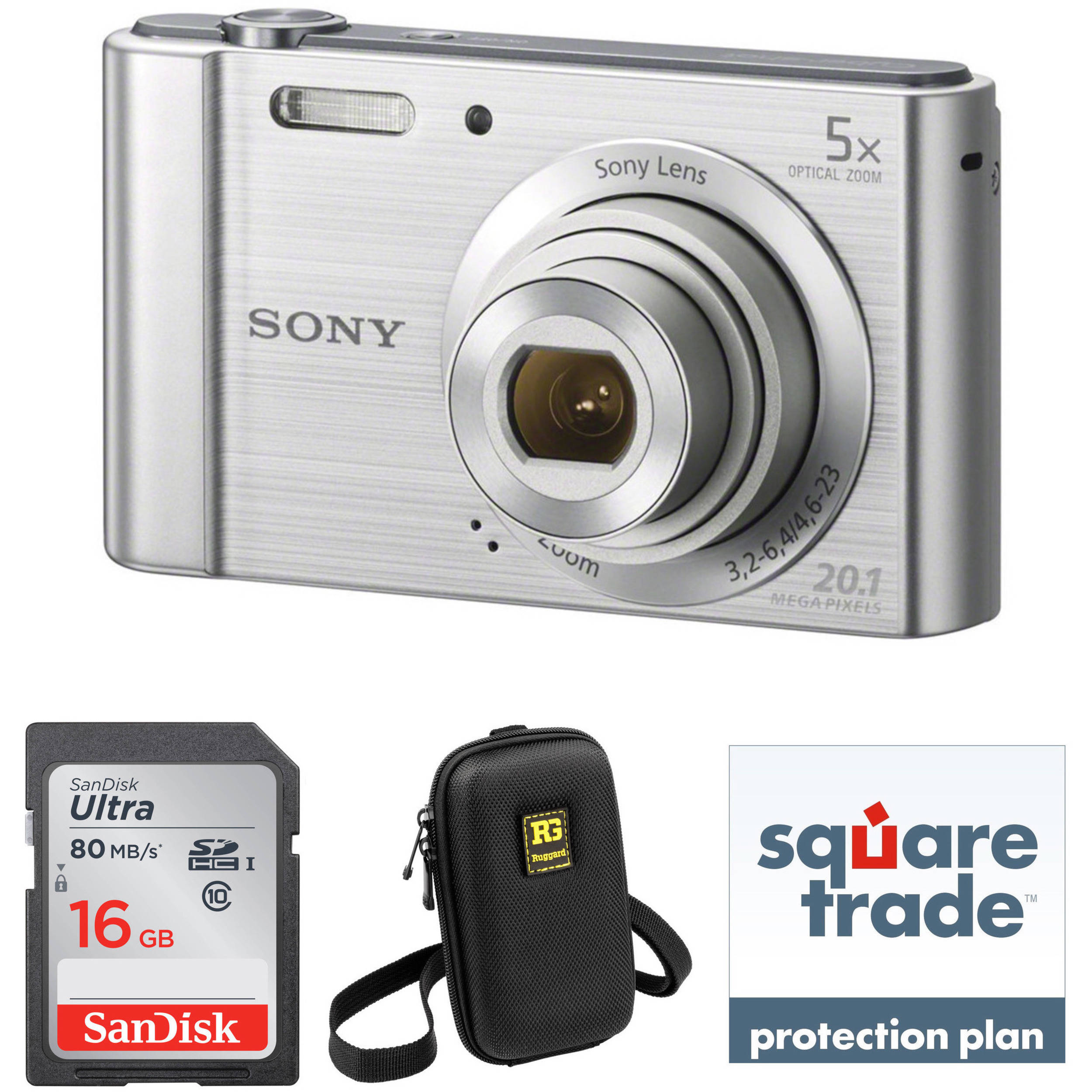 Sony Cyber Shot Dsc W800 Digital Camera Deluxe Kit Silver B H