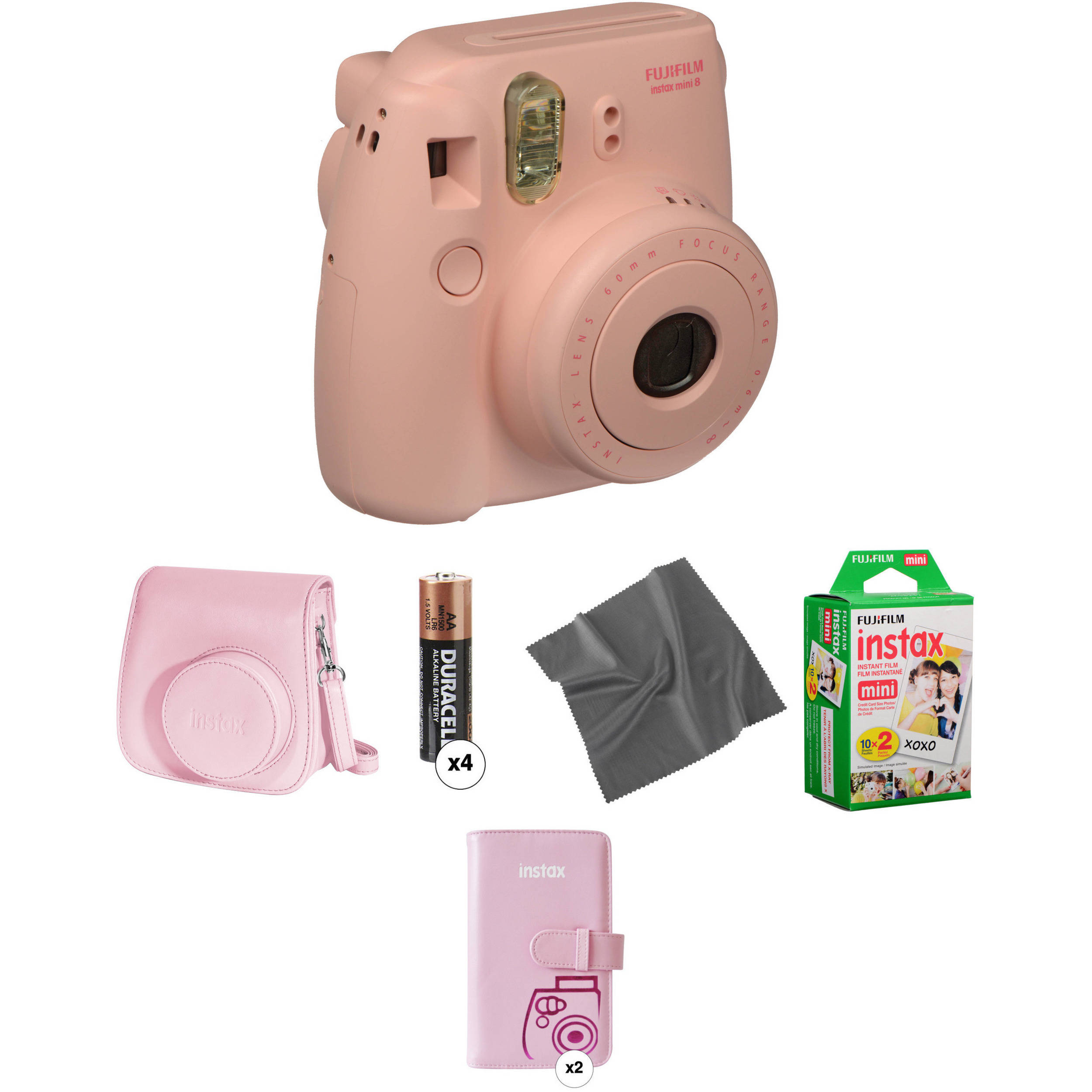 Fujifilm Instax Mini 8 Instant Film Camera Pro Kit Pink B H