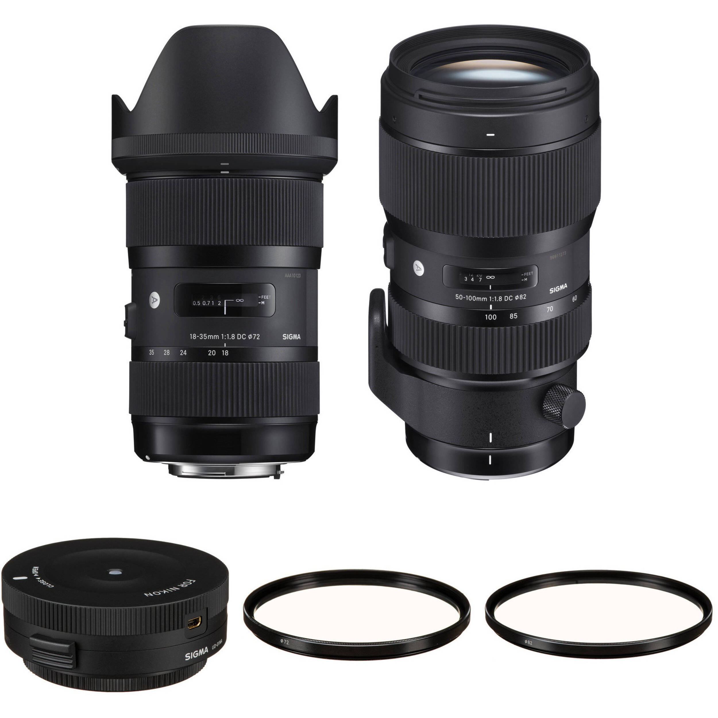 Sigma 18 35mm F 1 8 And 50 100mm F 1 8 Dc Hsm Art Lenses Kit For