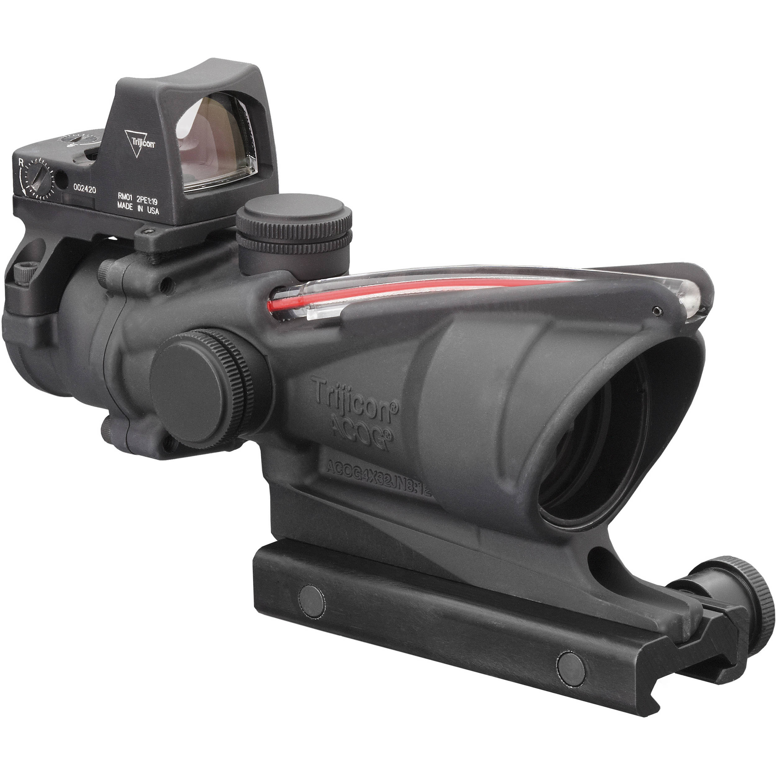 laser rifle scope Tactical ACOG 4x32 Real red Fiber Optic Illuminated