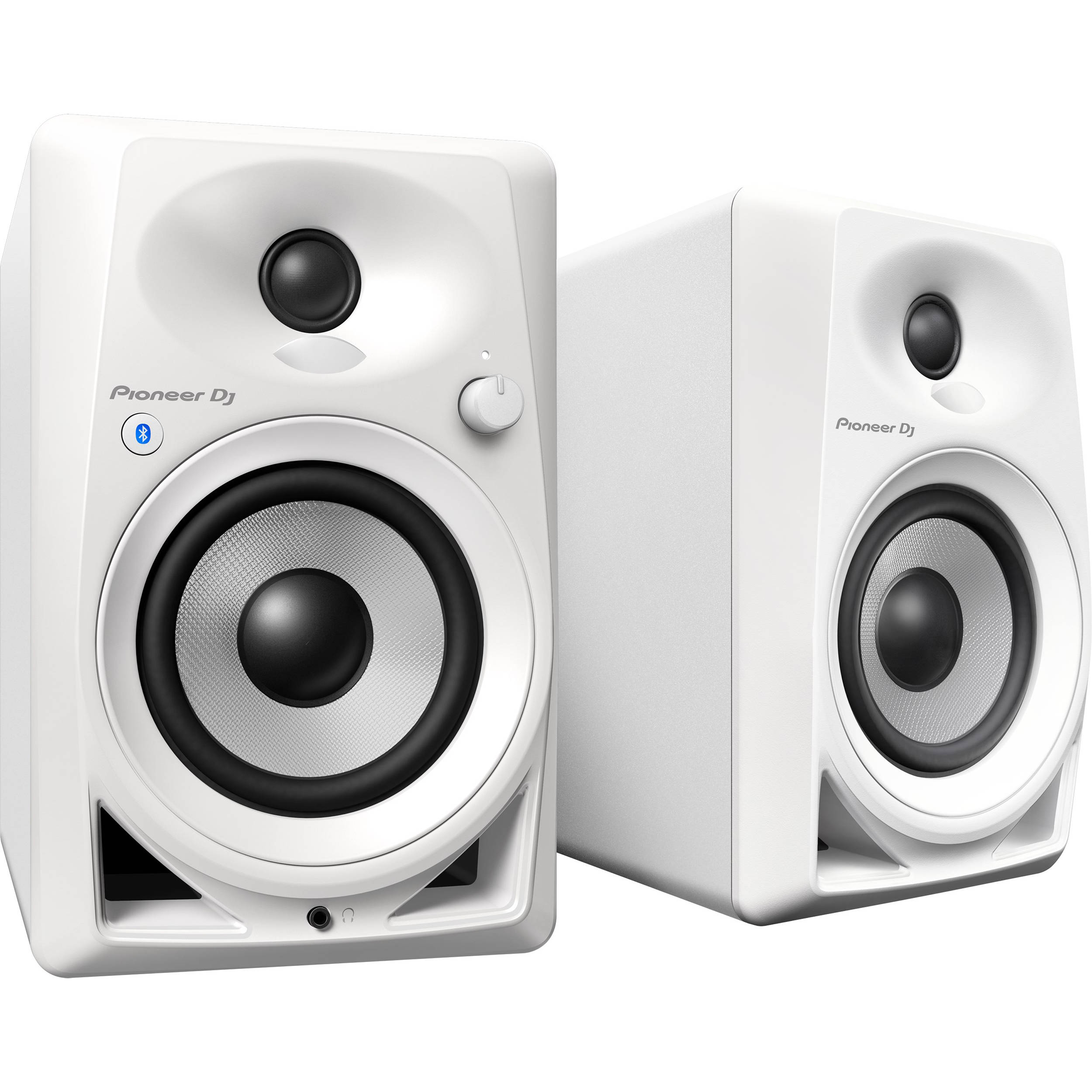 White Pioneer DJ DM-40BT-W Bluetooth Desktop Monitors