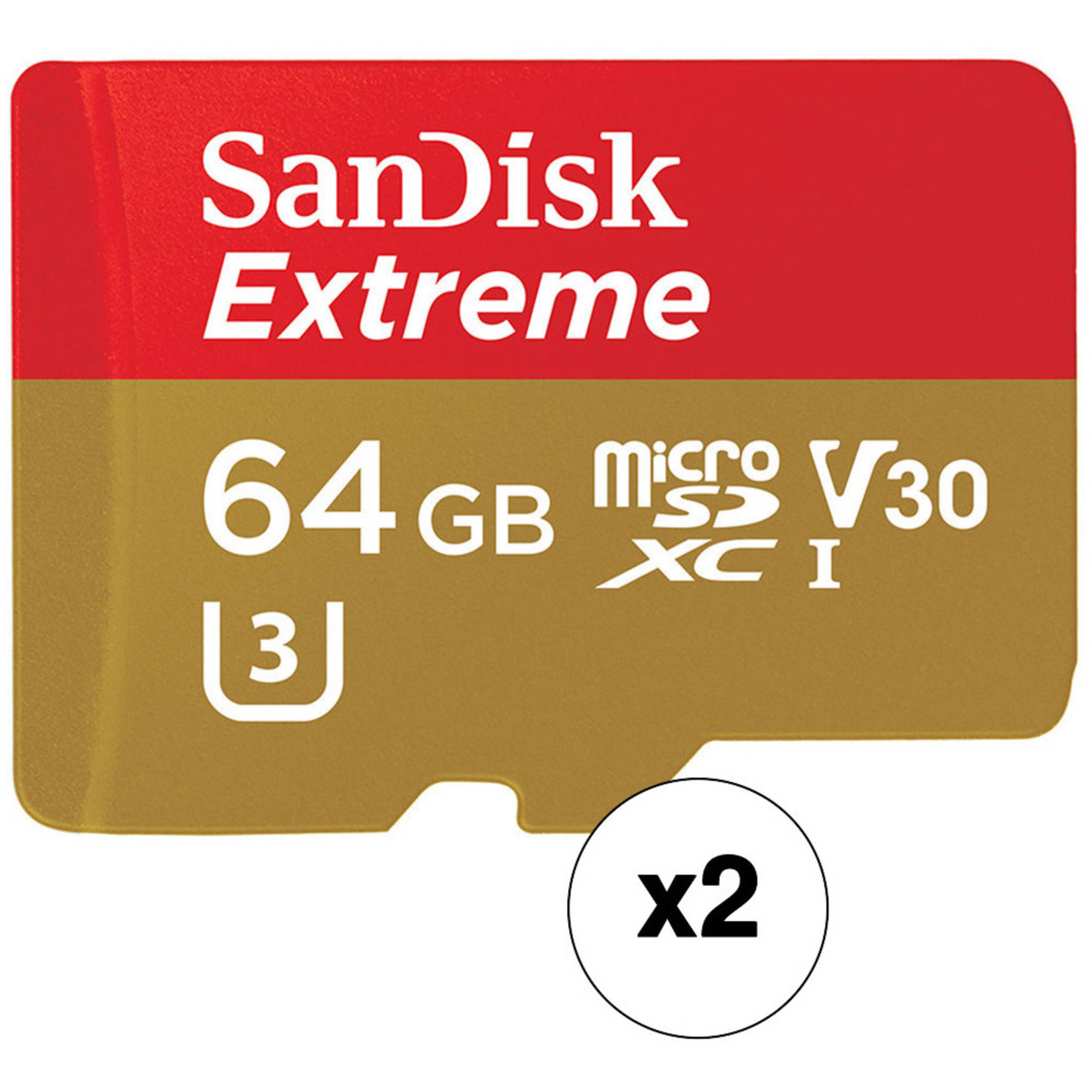 Sandisk 64gb Extreme Uhs I Microsdxc Memory Card With Sd Adapter