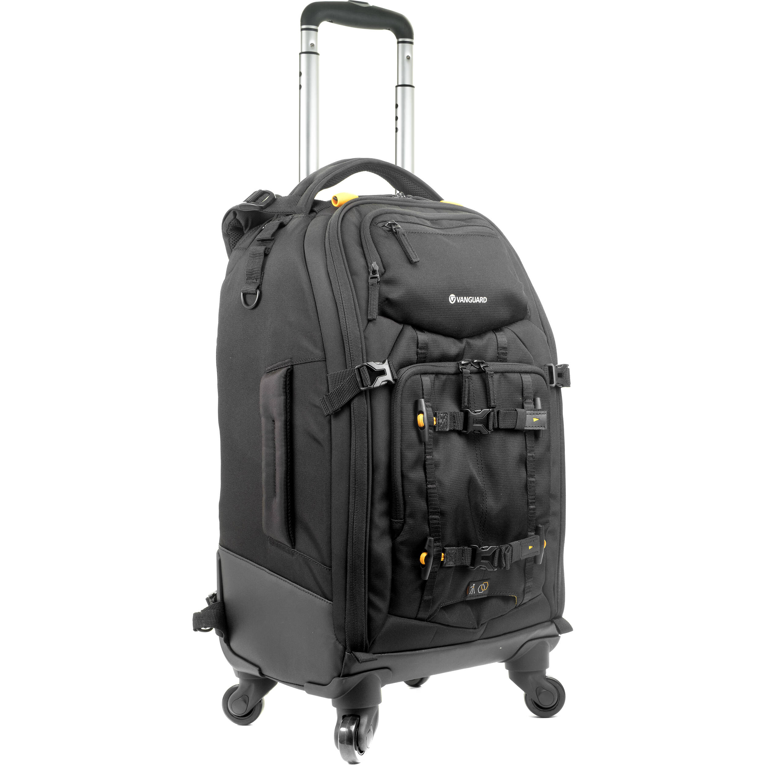 black rolling suitcase