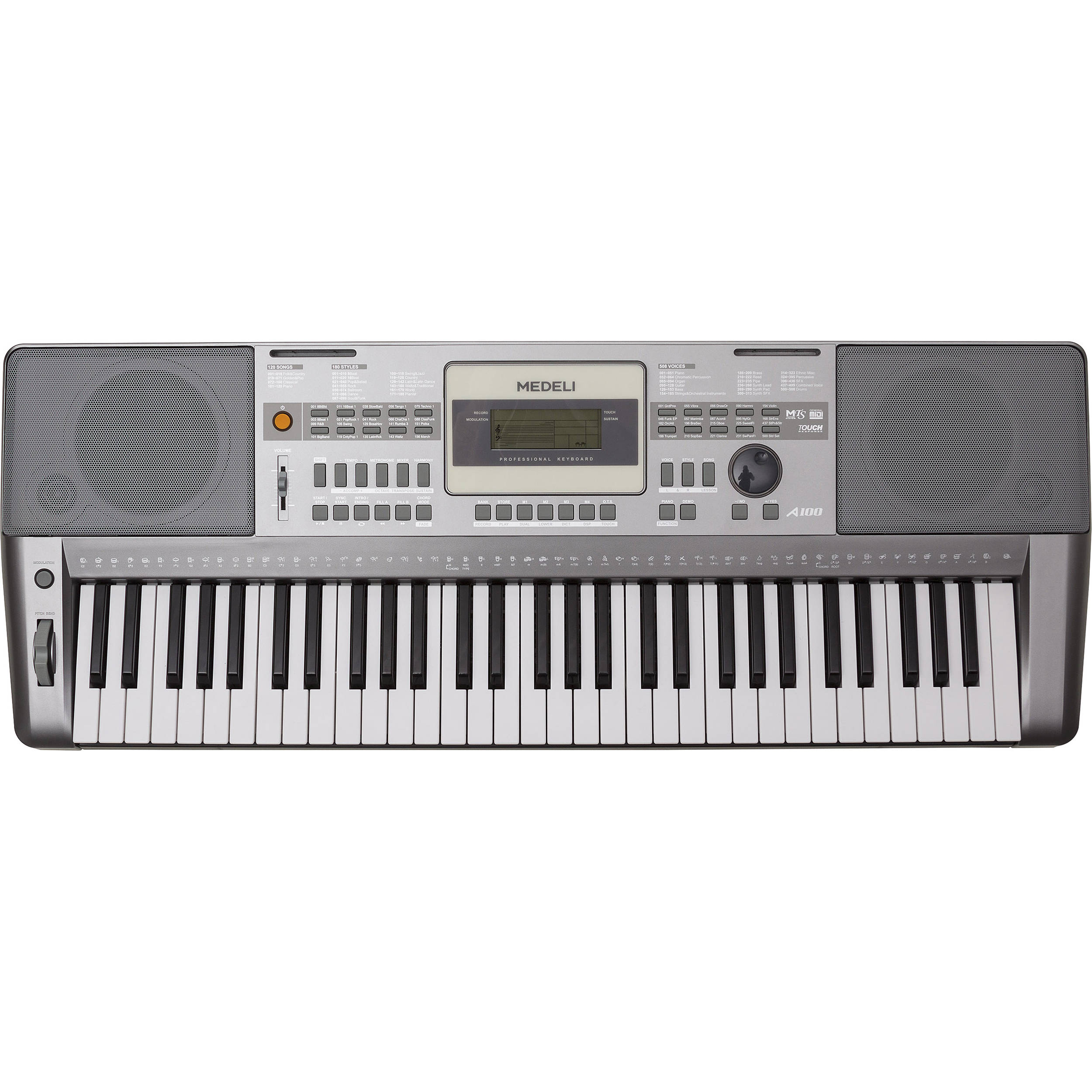 Medeli Electronics A100 61 Key Portable Keyboard Da100xx B H