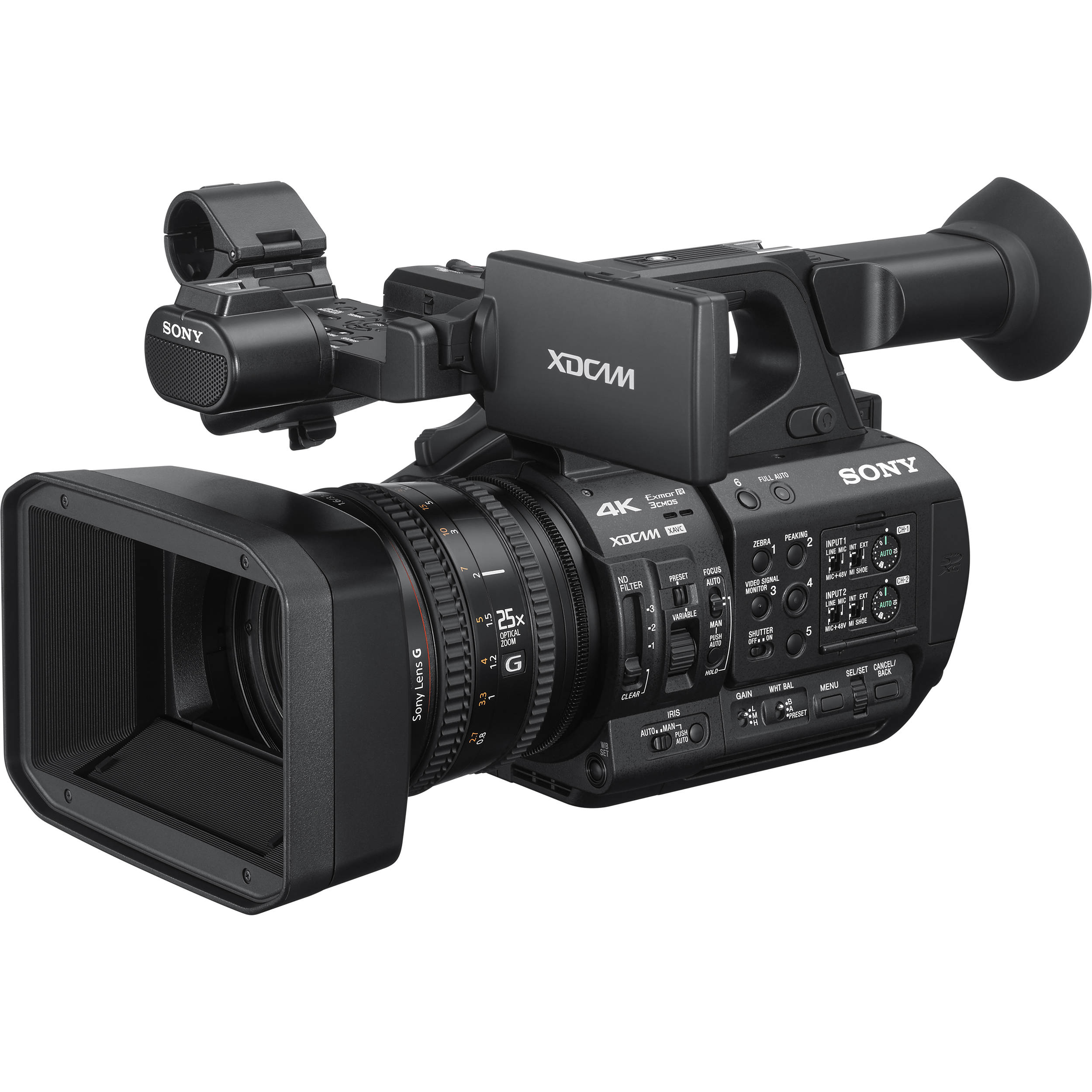 Sony Pxw Z190 4k 3 Cmos 1 3 Sensor Xdcam Camcorder Pxw Z190 B H