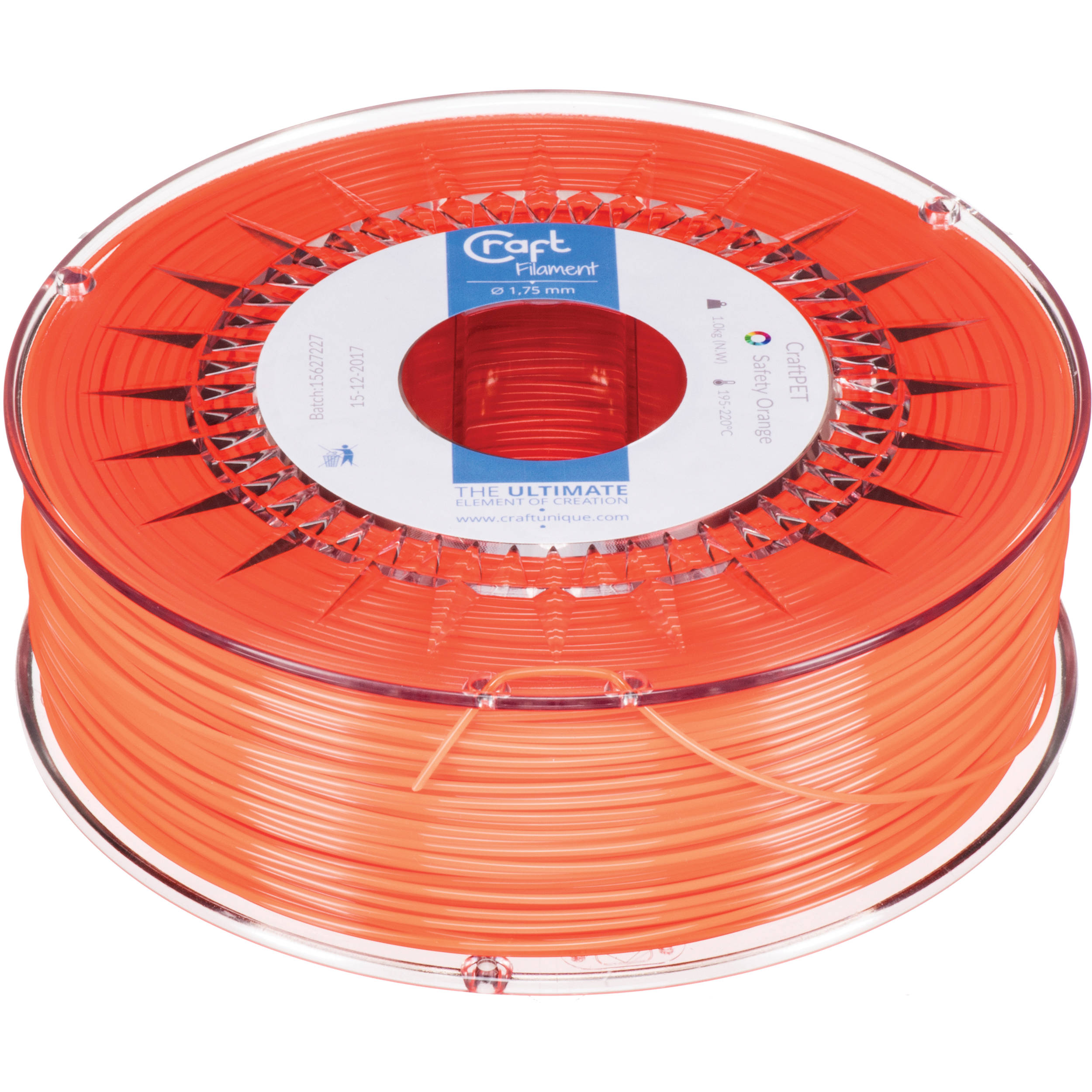 Craftbot 1 75mm Pet G Filament 1kg Safety Orange Fi 004 006