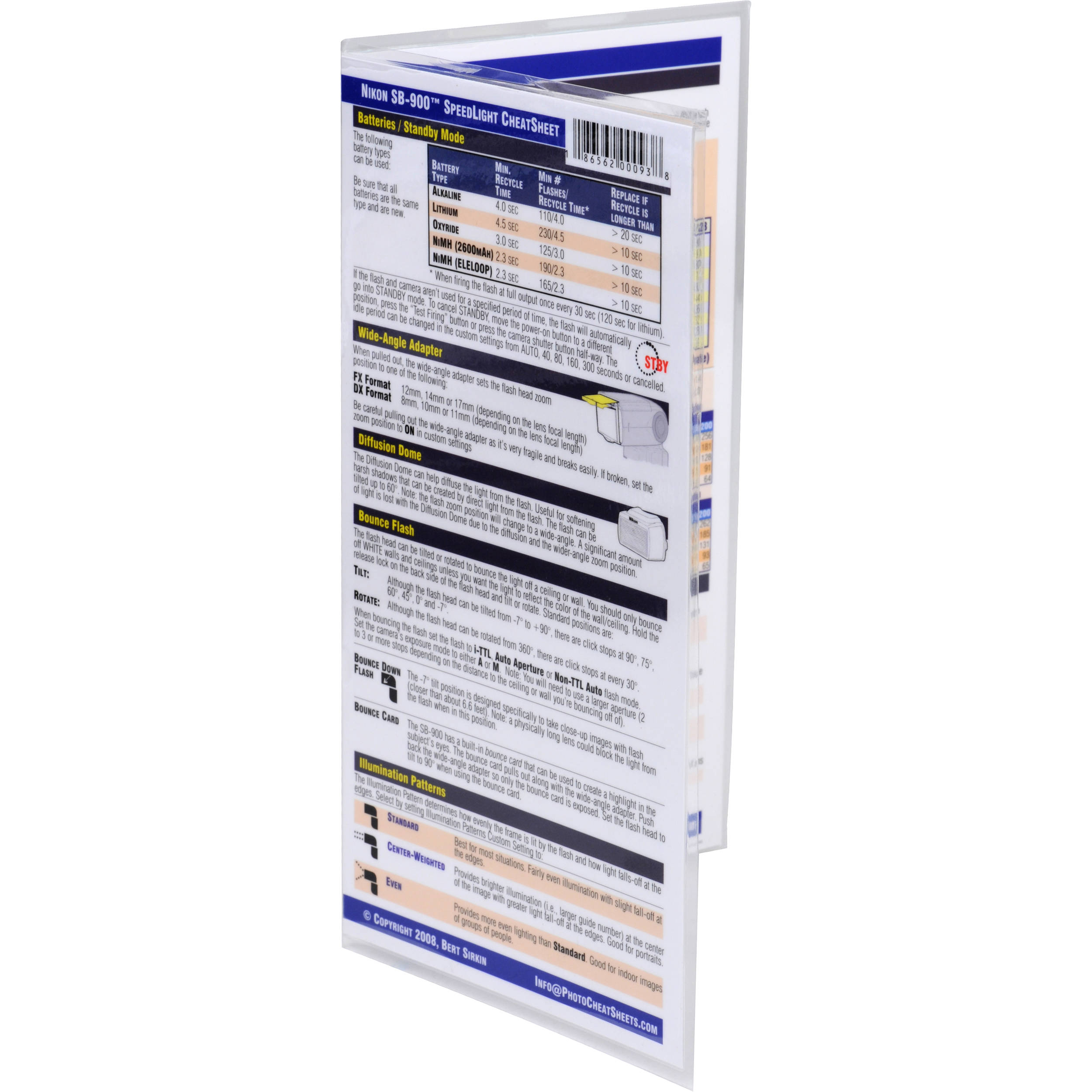 Photobert Cheatsheet For Nikon Sb 900 Speedlight 4s93 08 B H