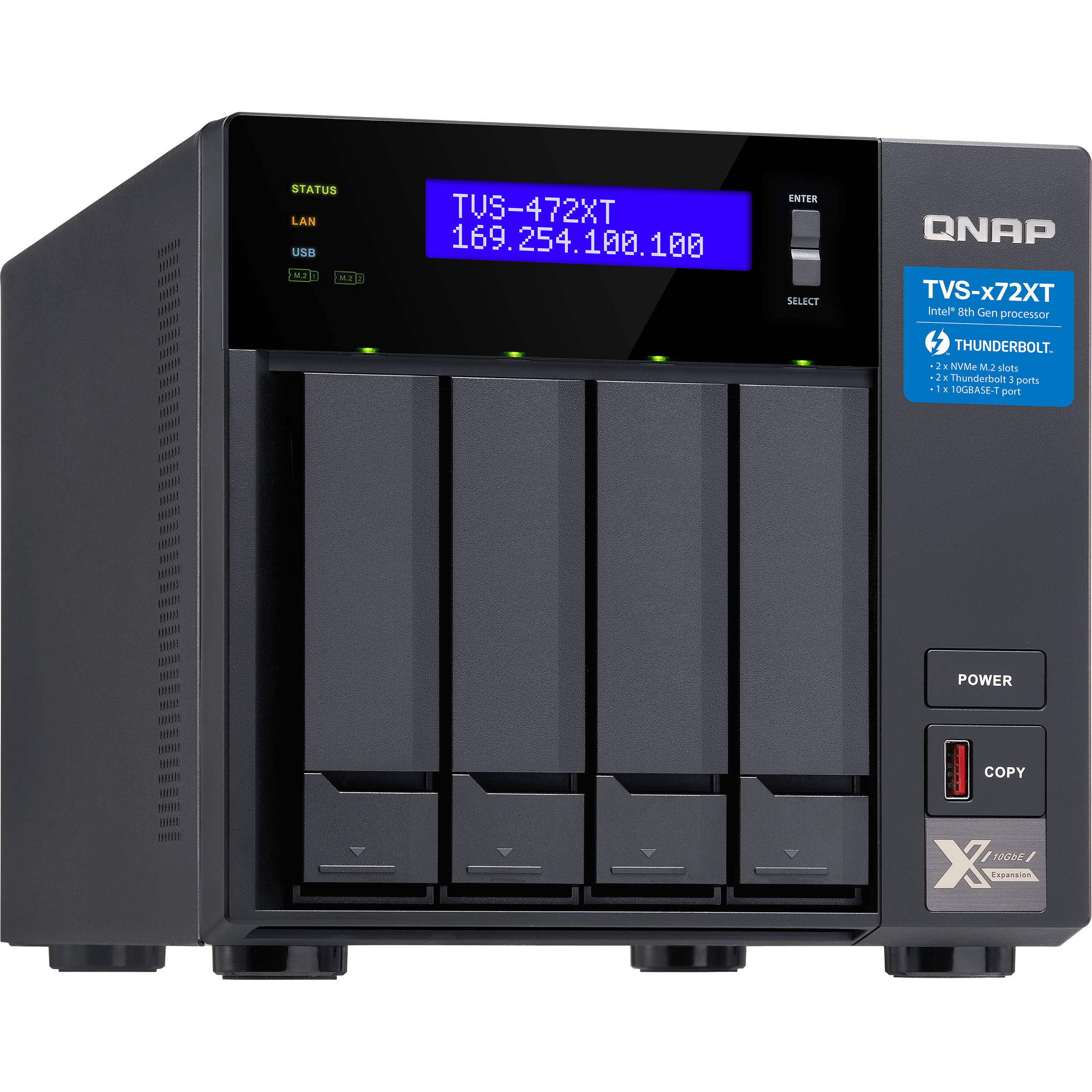 Qnap Tvs 472xt 4 Bay Nas Enclosure Tvs 472xt Pt 4g Us B H Photo