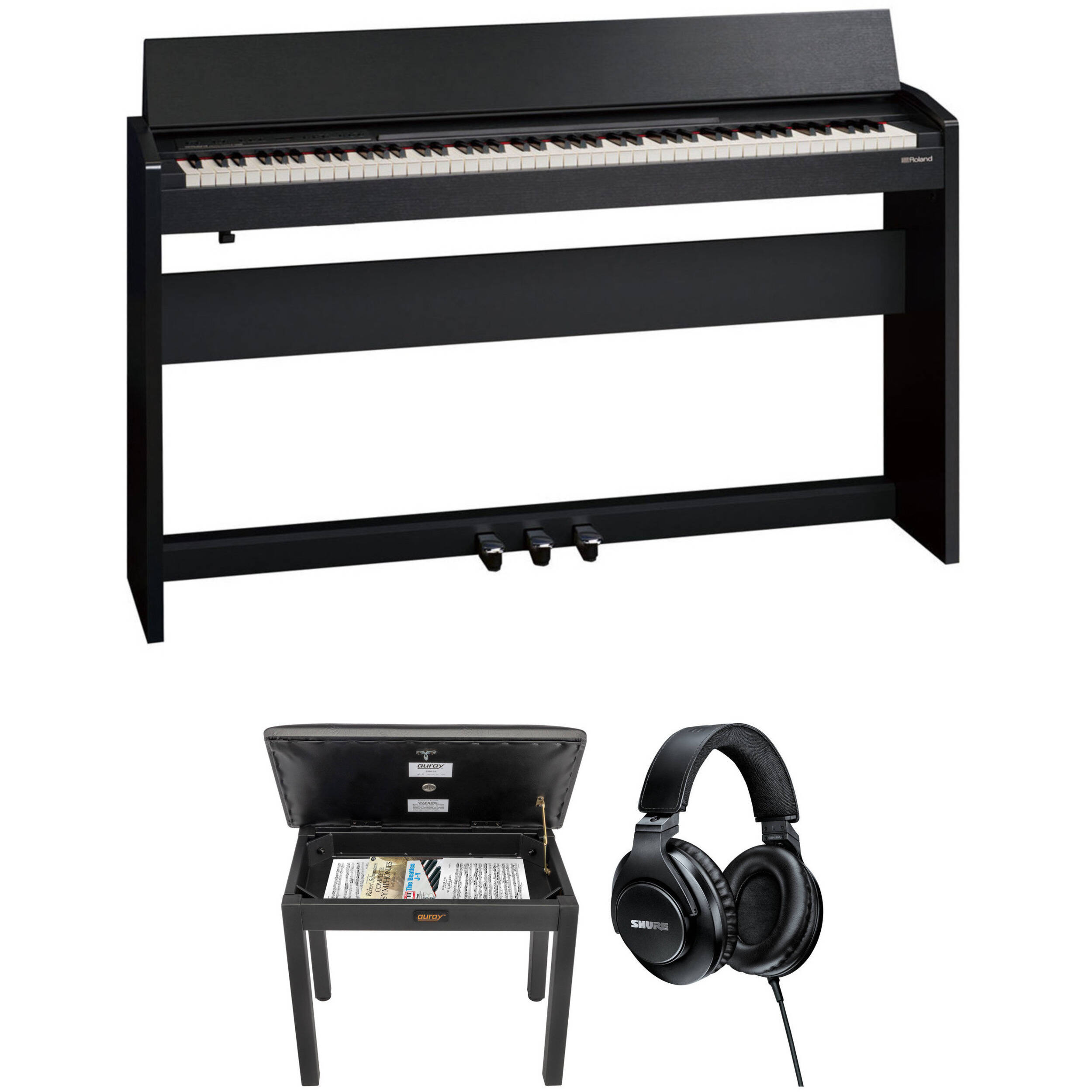 Roland F140r Digital Piano With Home Studio Kit Black B H