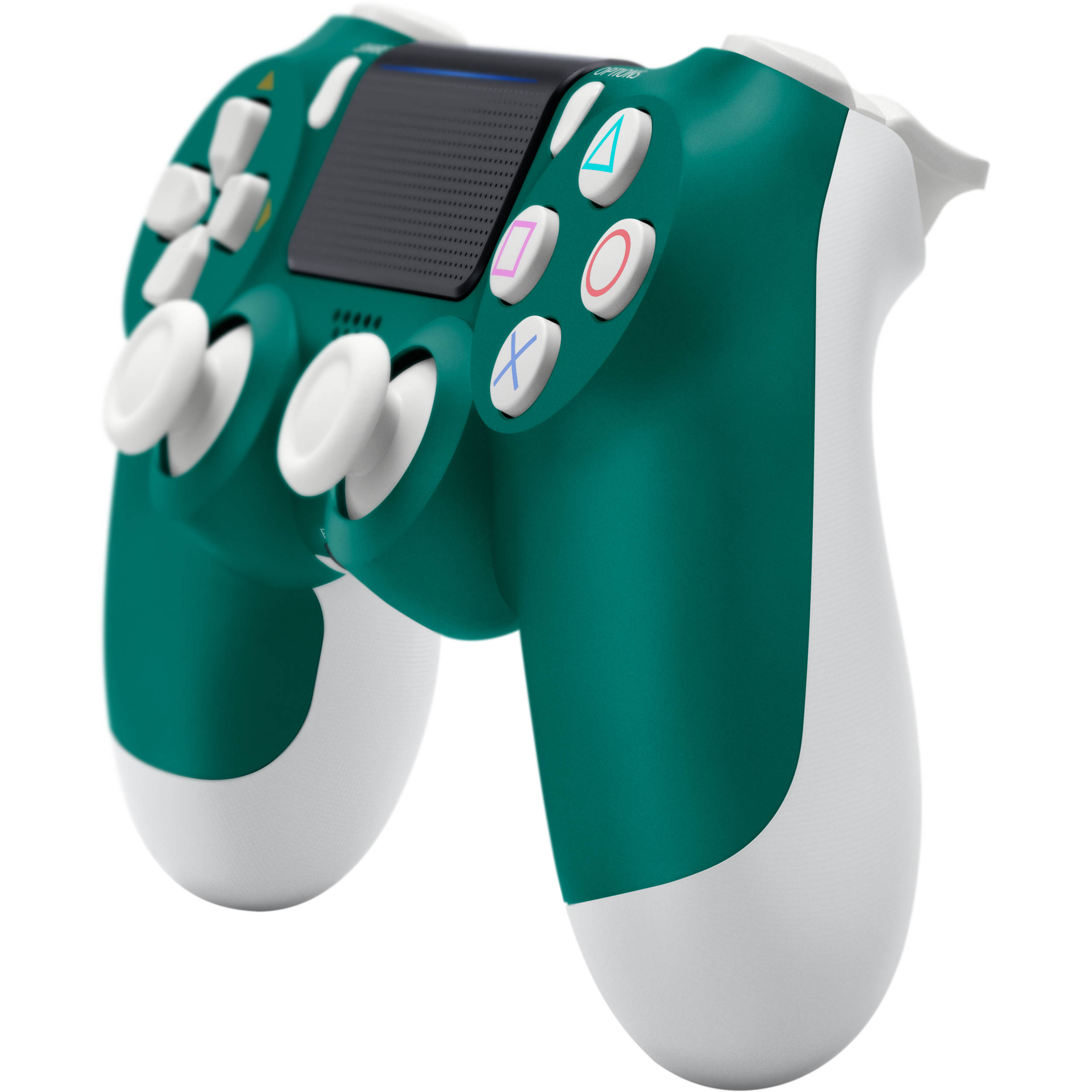 green white ps4 controller