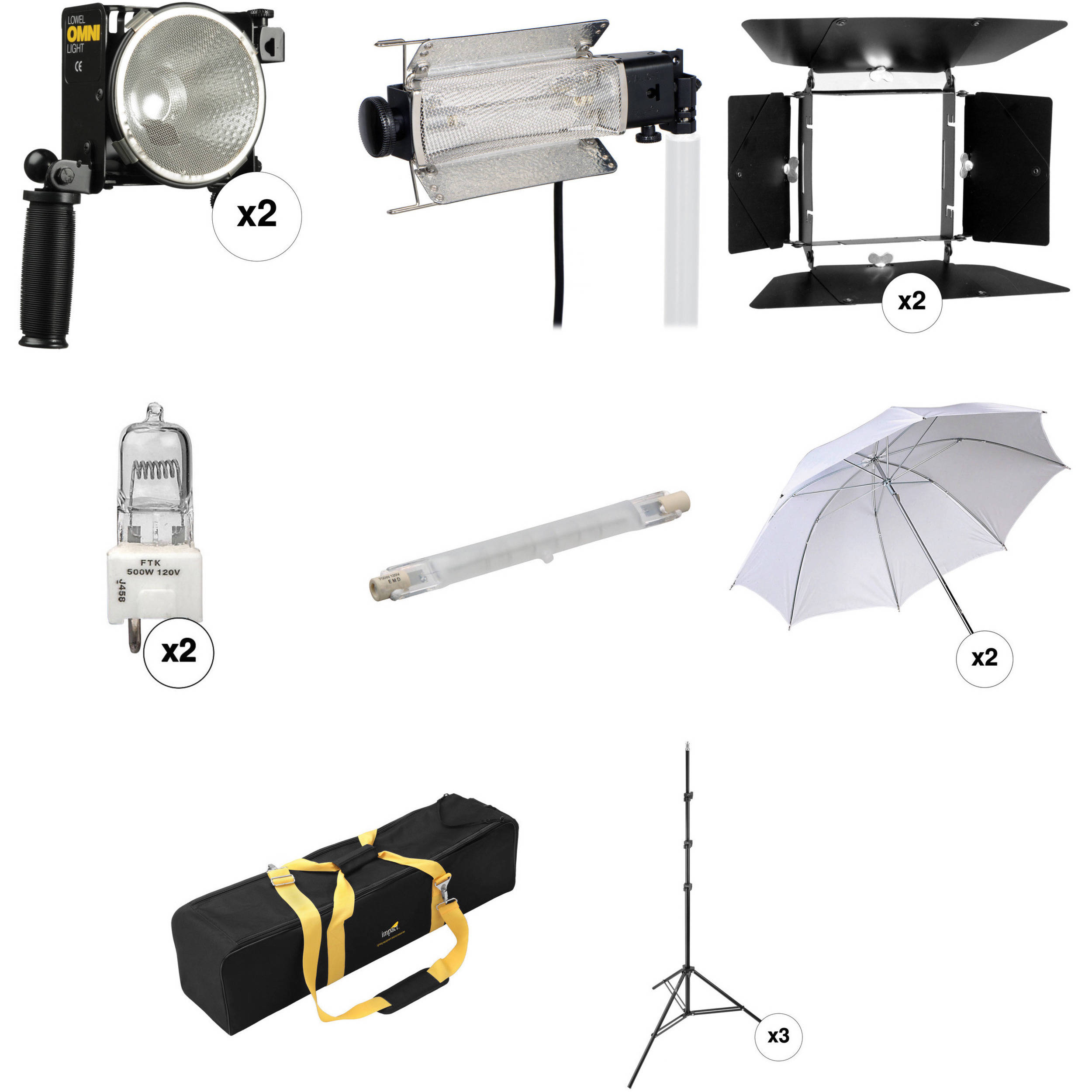 Lowel Interview Three Light Kit With Soft Case B H Photo Video