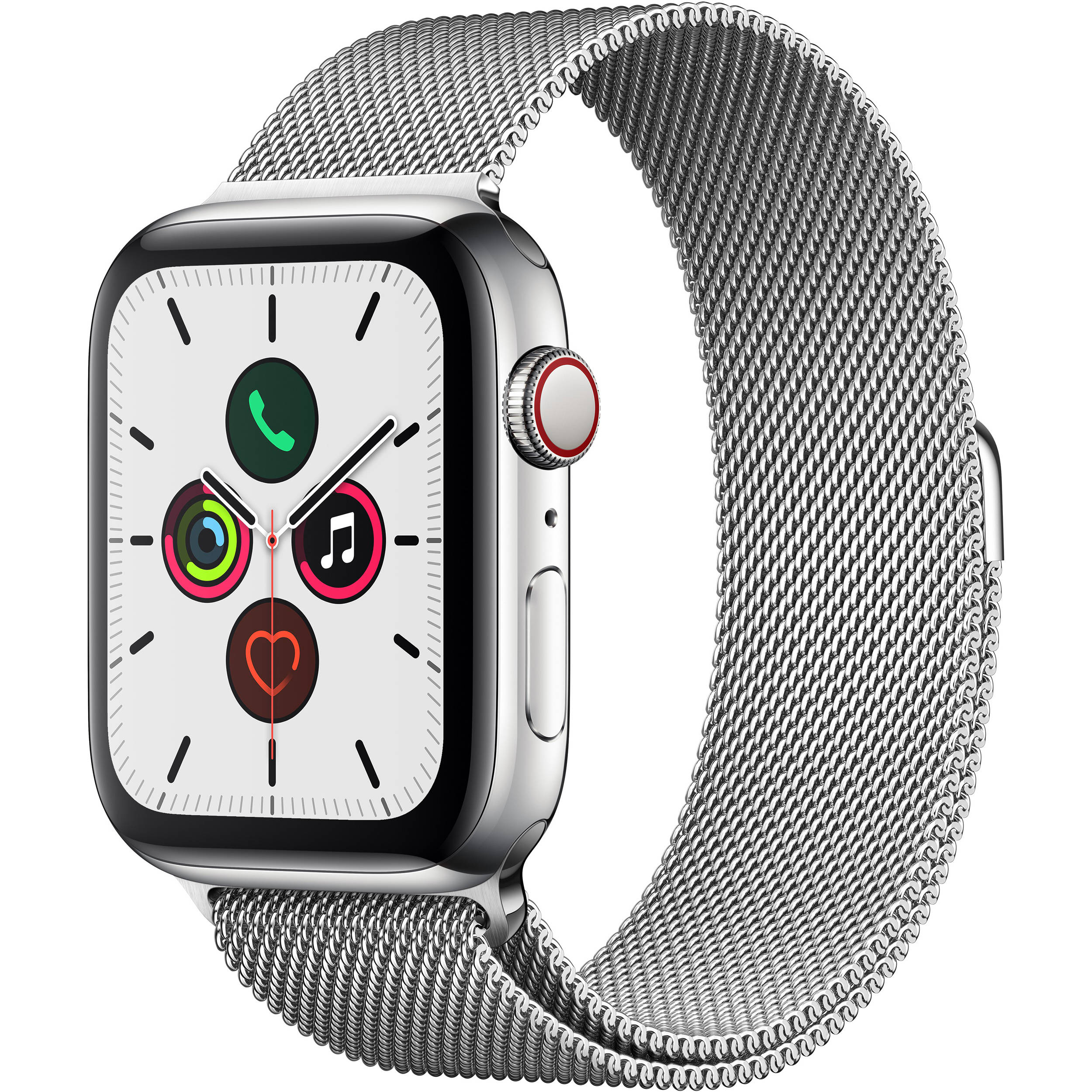 Apple Watch Series 5 Cellular Silver Stainless Steel 44mm Silver Milanese 6/10 | eBay