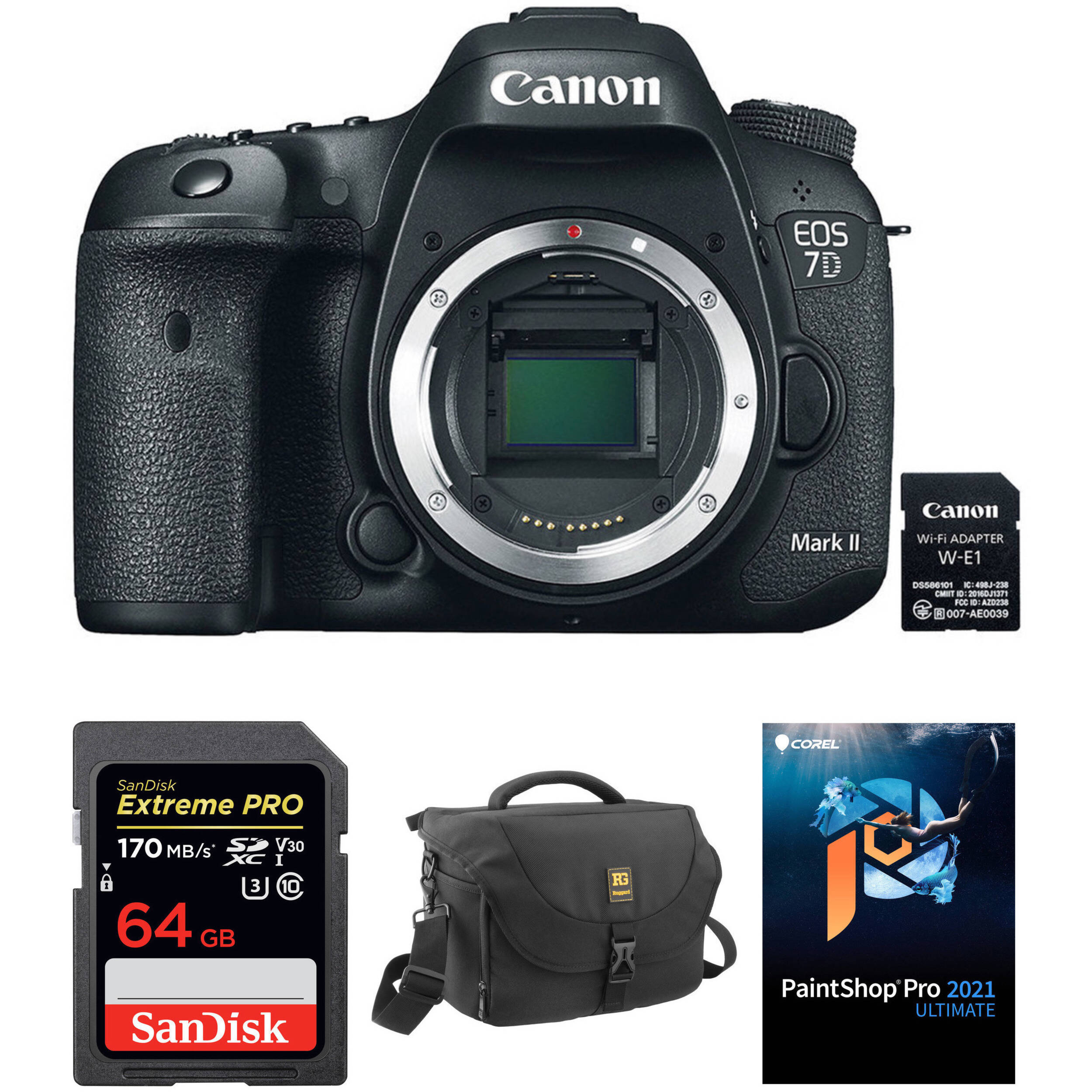 Canon Eos 7d Mark Ii Dslr Camera Body With W E1 Wi Fi 9128b126