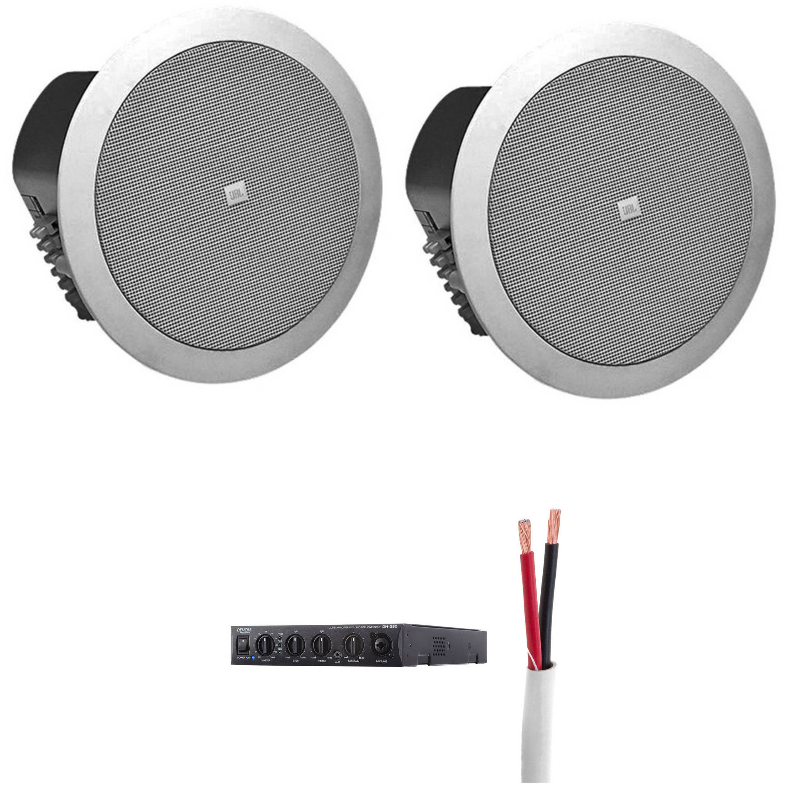 Jbl Control 24ctm Ceiling Kit With Two Speakers Mixer Amplifier And Cable