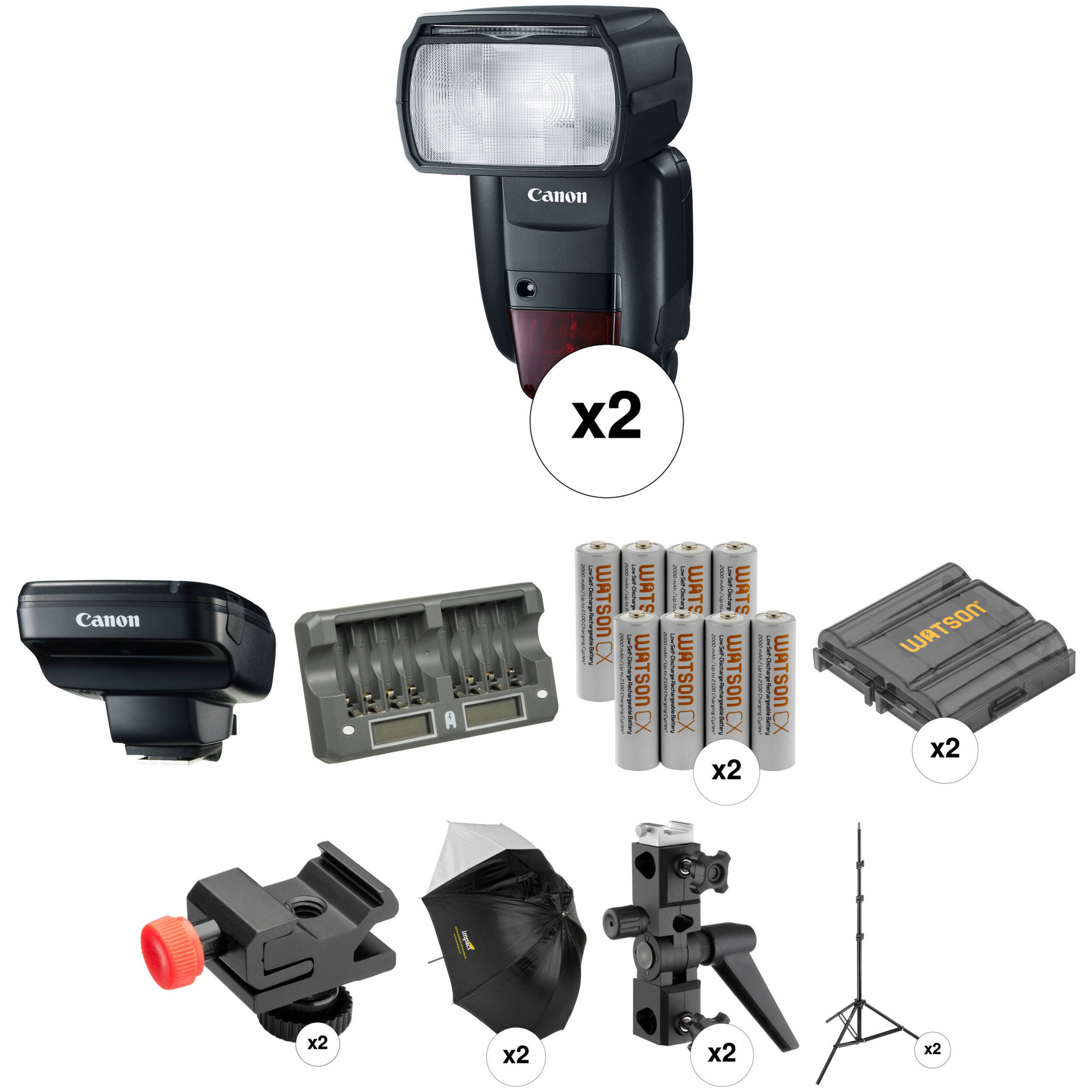 Canon Speedlite 600ex Ii Rt Wireless Two Flash Portrait Kit B H
