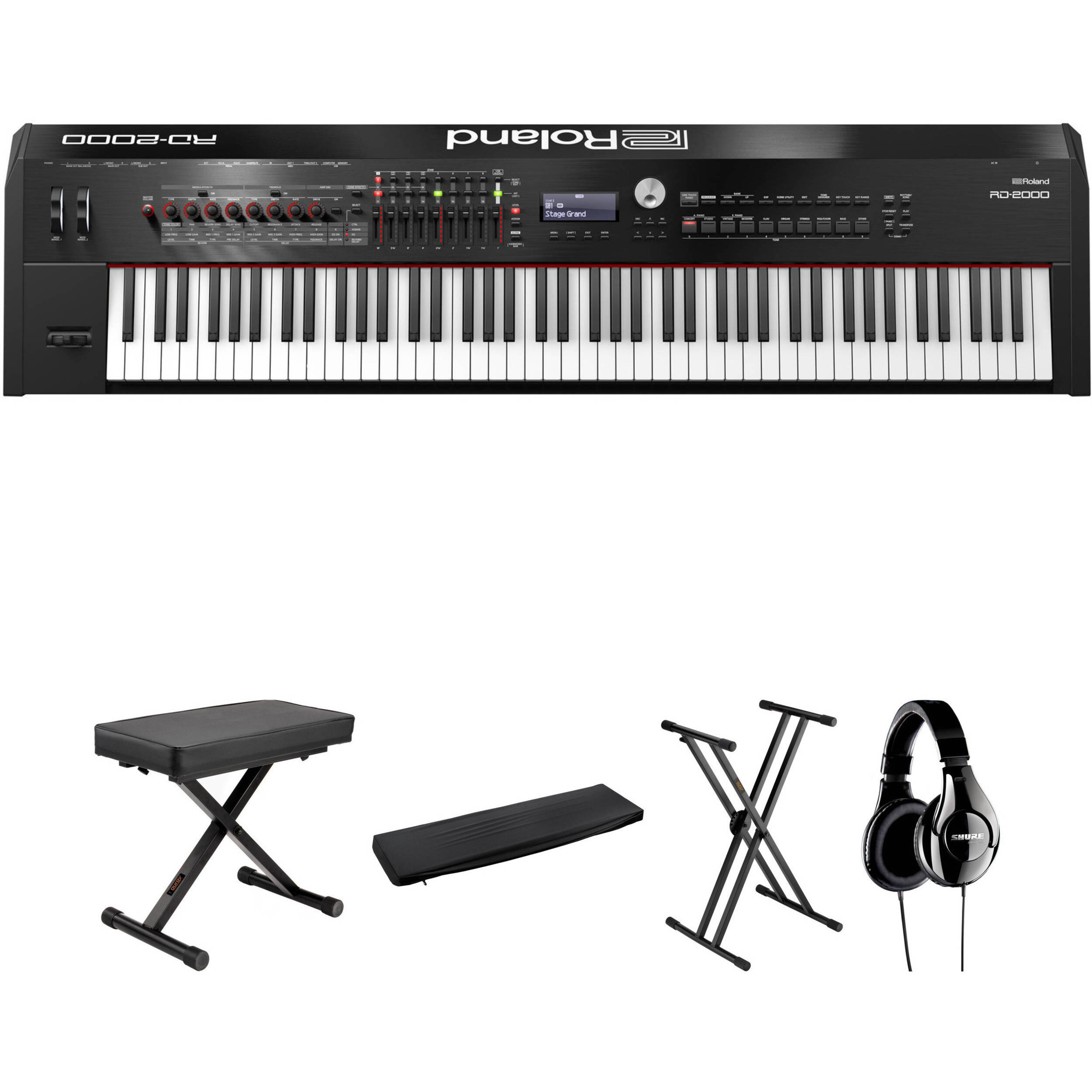 Roland Rd 2000 88 Key Digital Stage Piano Value Kit B H Photo
