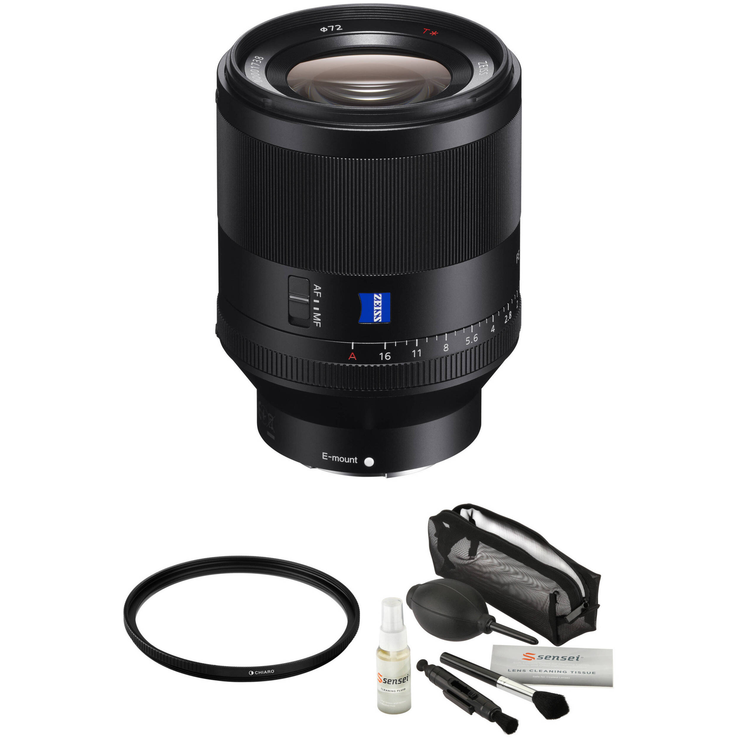 Sony Planar T Fe 50mm F 1 4 Za Lens With Uv Filter Kit B H